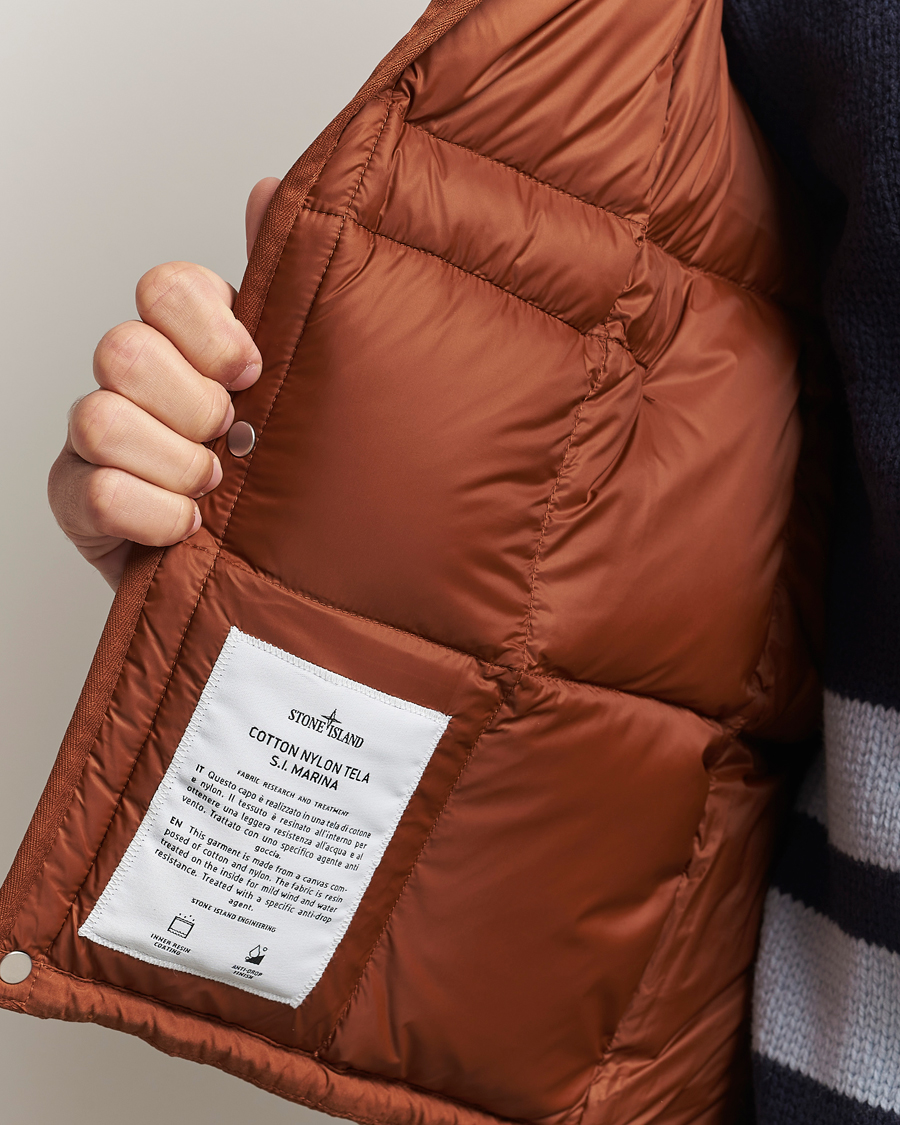 Heren | Gilets | Stone Island | Marina Cotton/Nylon Tela Down Vest Tobacco