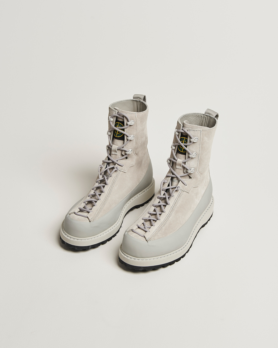 Heren | Laarzen | Stone Island | Suede Hiking Boots Pearl Grey