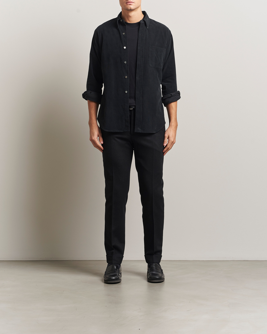 Heren | Overhemden | Kamakura Shirts | Vintage Ivy Needle Cord Shirt Black