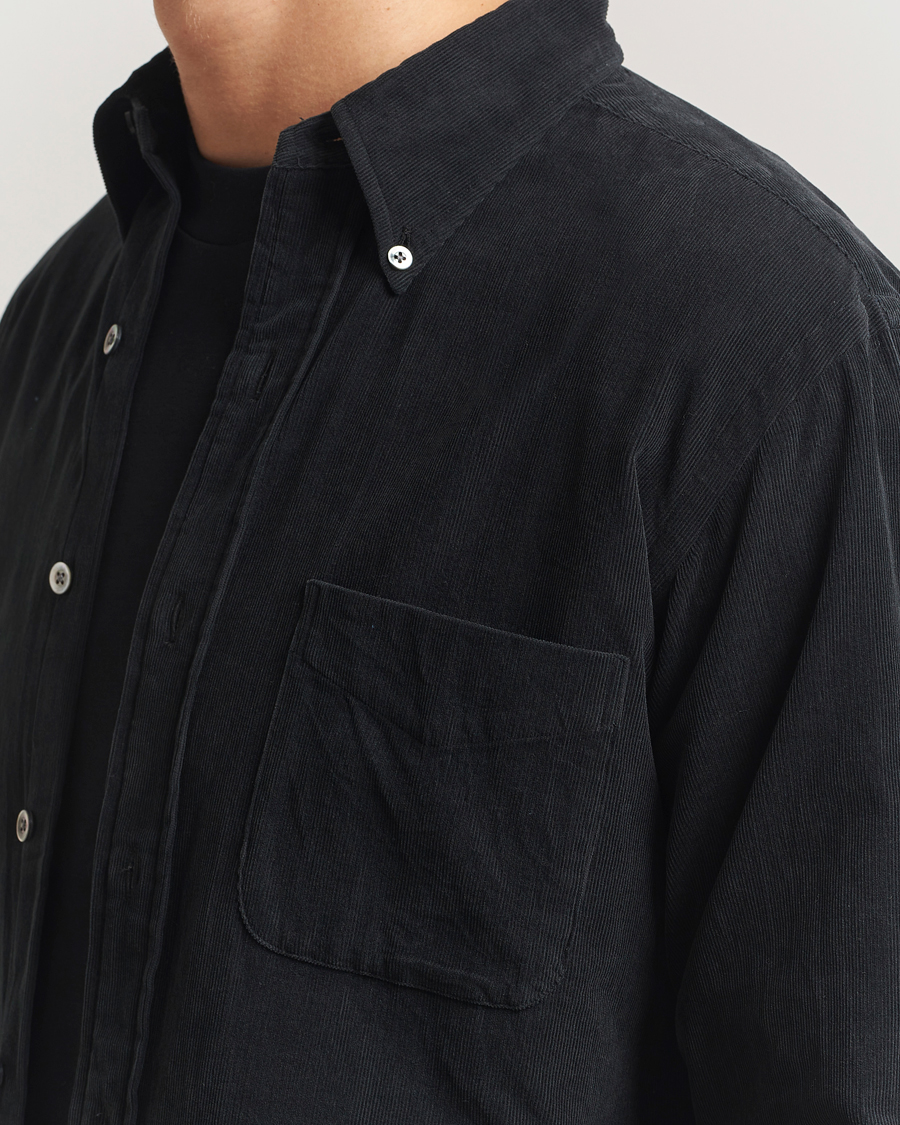 Heren | Overhemden | Kamakura Shirts | Vintage Ivy Needle Cord Shirt Black