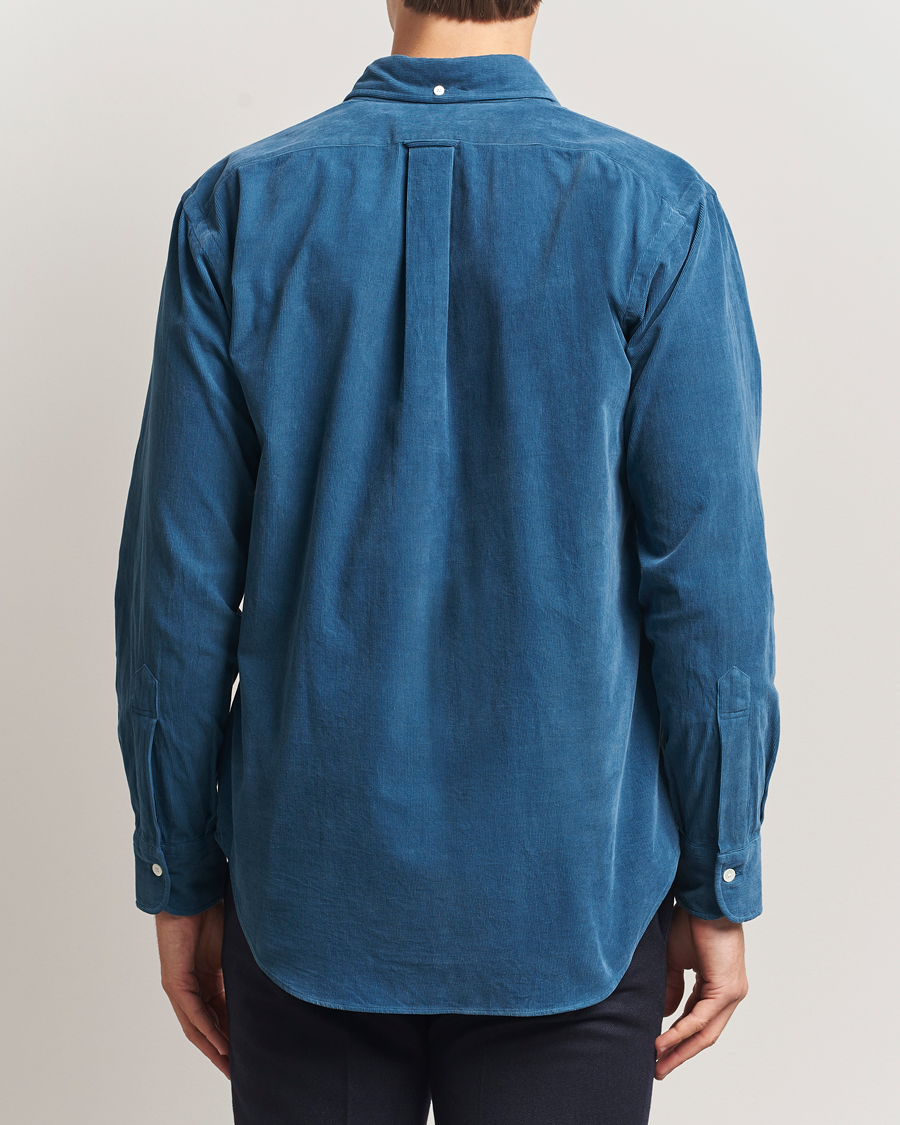 Heren | Overhemden | Kamakura Shirts | Vintage Ivy Needle Cord Shirt Smoke Blue