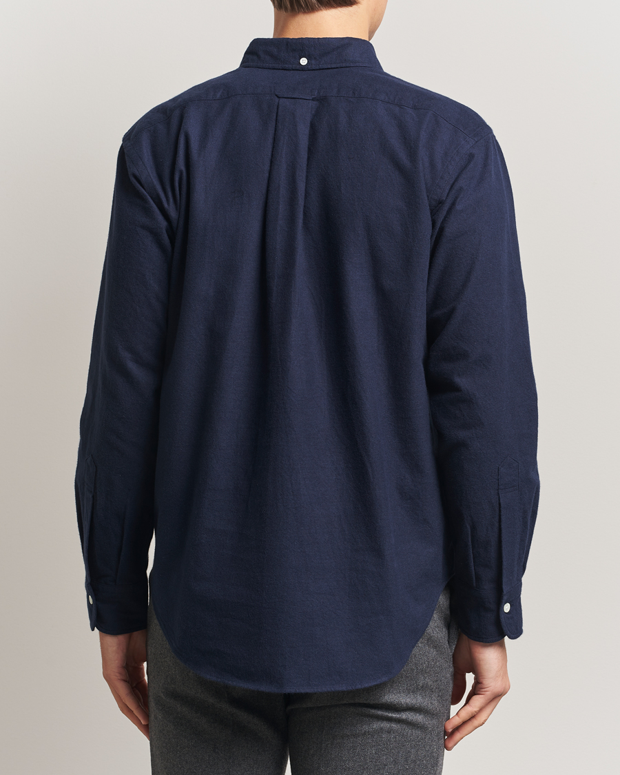 Heren | Overhemden | Kamakura Shirts | Vintage Ivy Oxford Popover Shirt Navy