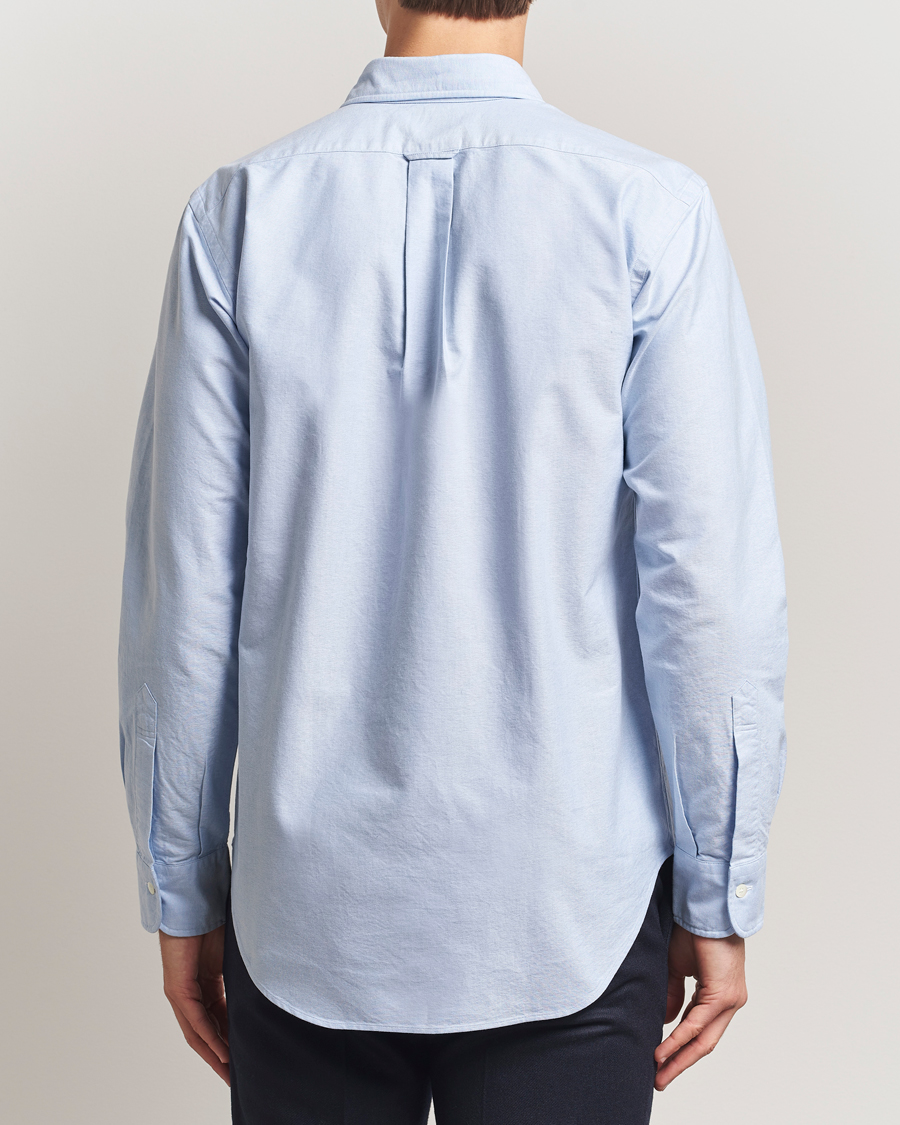 Heren | Overhemden | Kamakura Shirts | Vintagy Ivy Straight Collar Oxford Shirt Light Blue