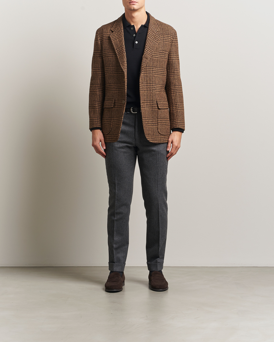 Heren | Blazers | Kamakura Shirts | Unconstructed Ivy Blazer Brown Glenplaid