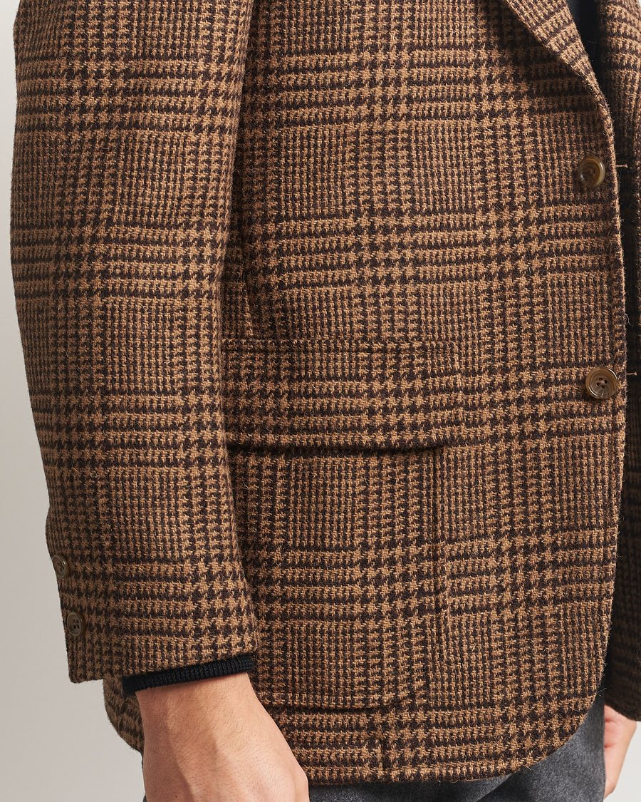 Heren | Blazers | Kamakura Shirts | Unconstructed Ivy Blazer Brown Glenplaid