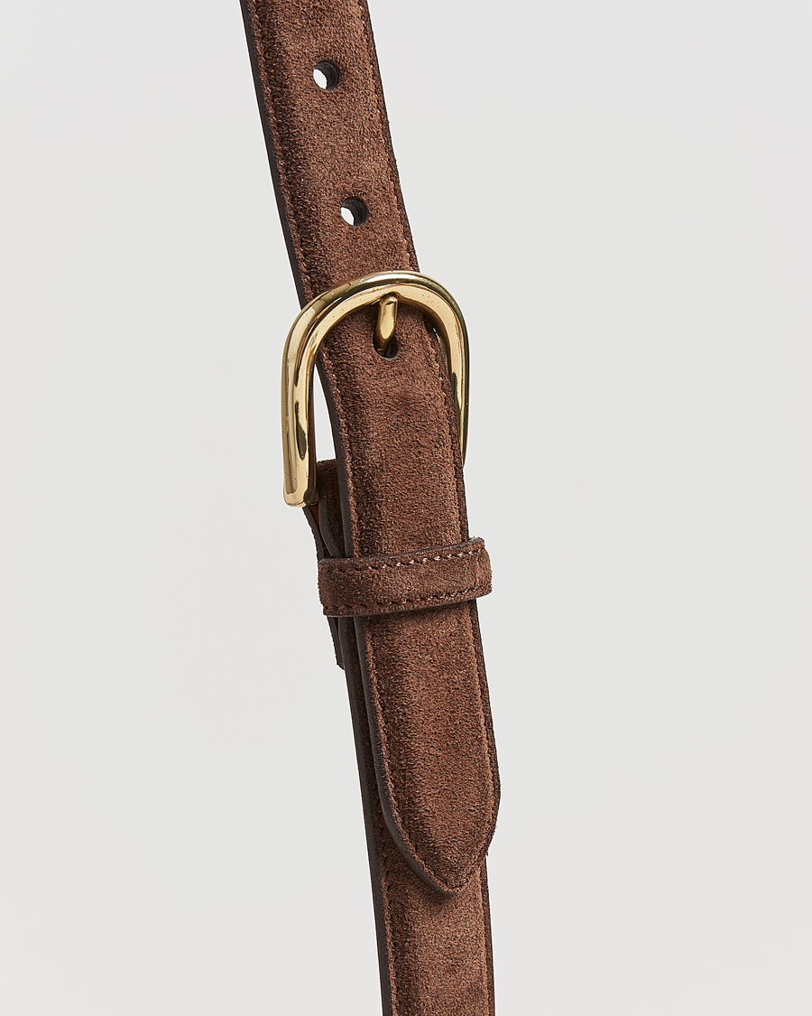 Heren | Riemen | Kamakura Shirts | Vintagy Ivy Horseshoe Buckle Belt Brown Suede