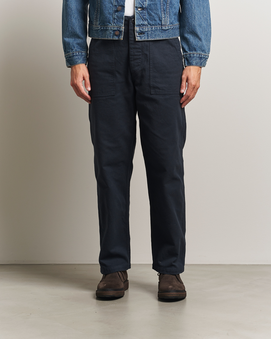 Heren | Broeken | orSlow | Regular Fit Original Sateen Fatigue Pants Navy