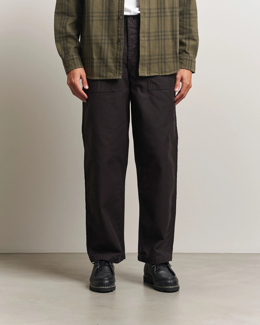 Heren | Broeken | orSlow | Regular Fit Original Sateen Fatigue Pants Black