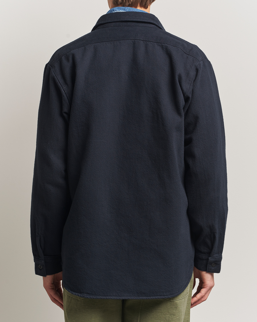 Heren | Overhemden | orSlow | Brushed Flannel Overshirt Navy