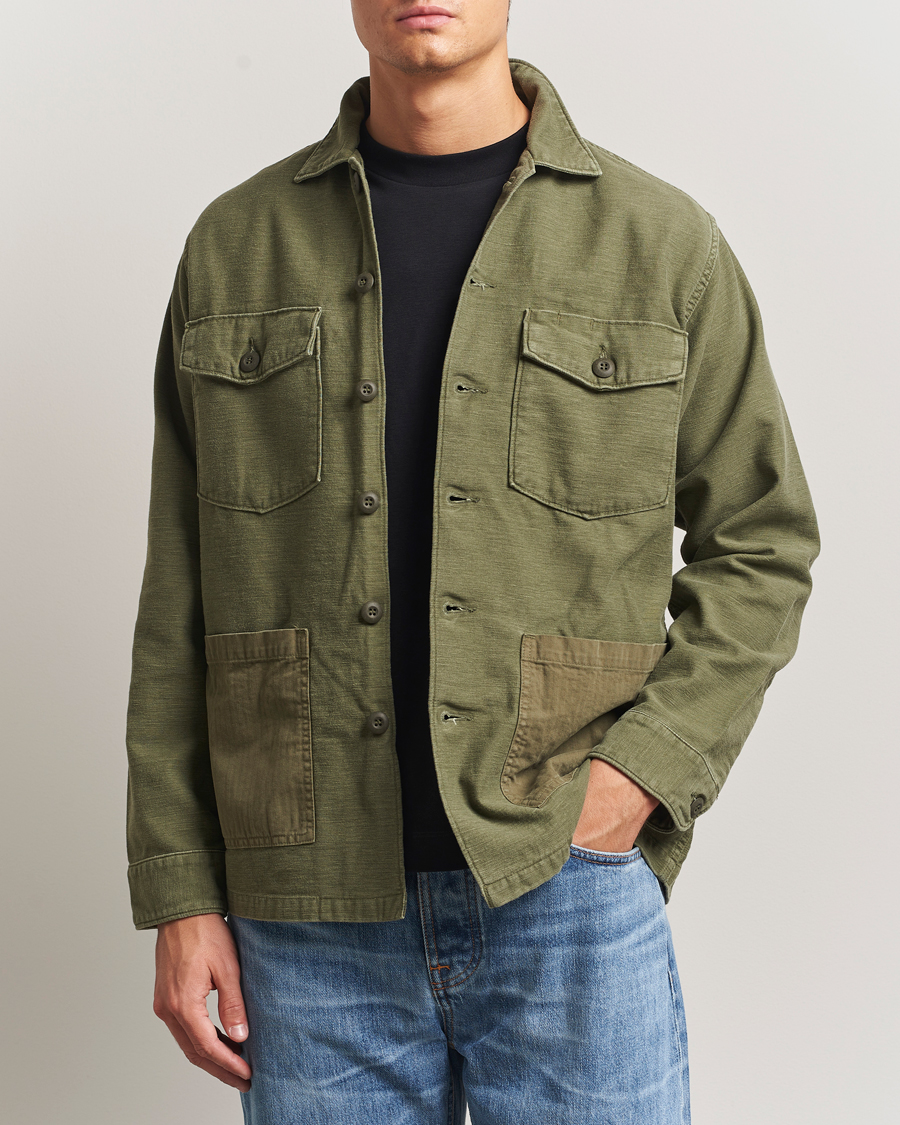 Heren | Overhemden | orSlow | 4 Pockets US Army Shirt Dark Olive