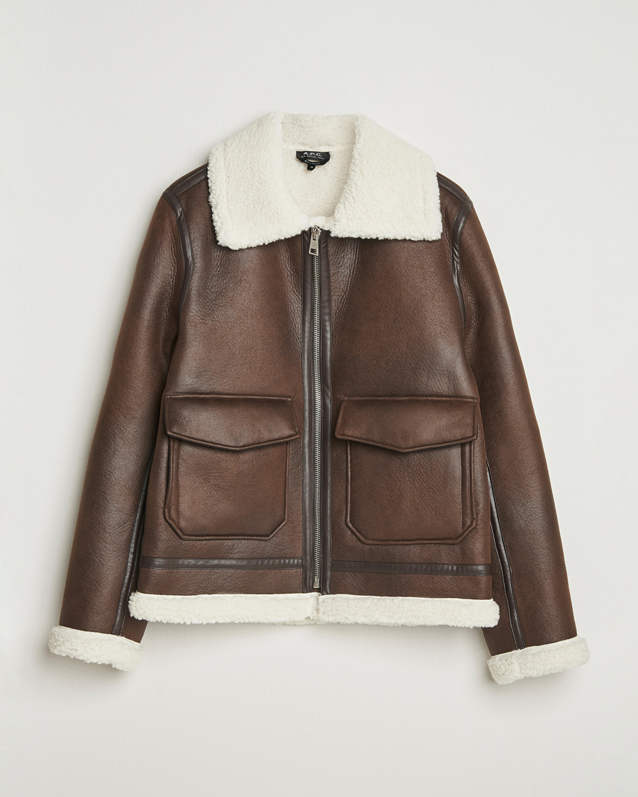 Heren | Jassen | A.P.C. | Tommy Aviator Jacket Brown