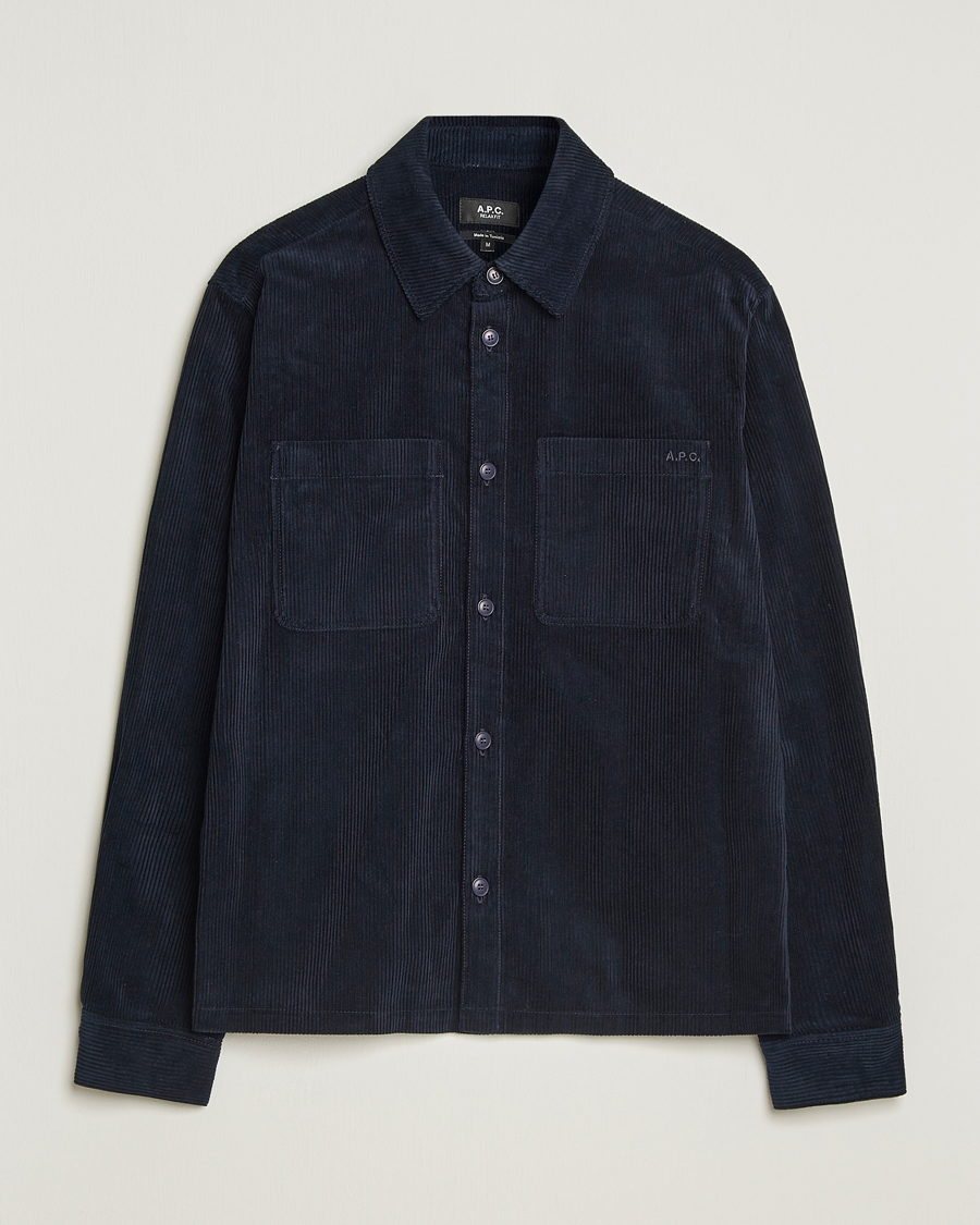Heren | Overhemden | A.P.C. | Leon Corduroy Overshirt Dark Navy