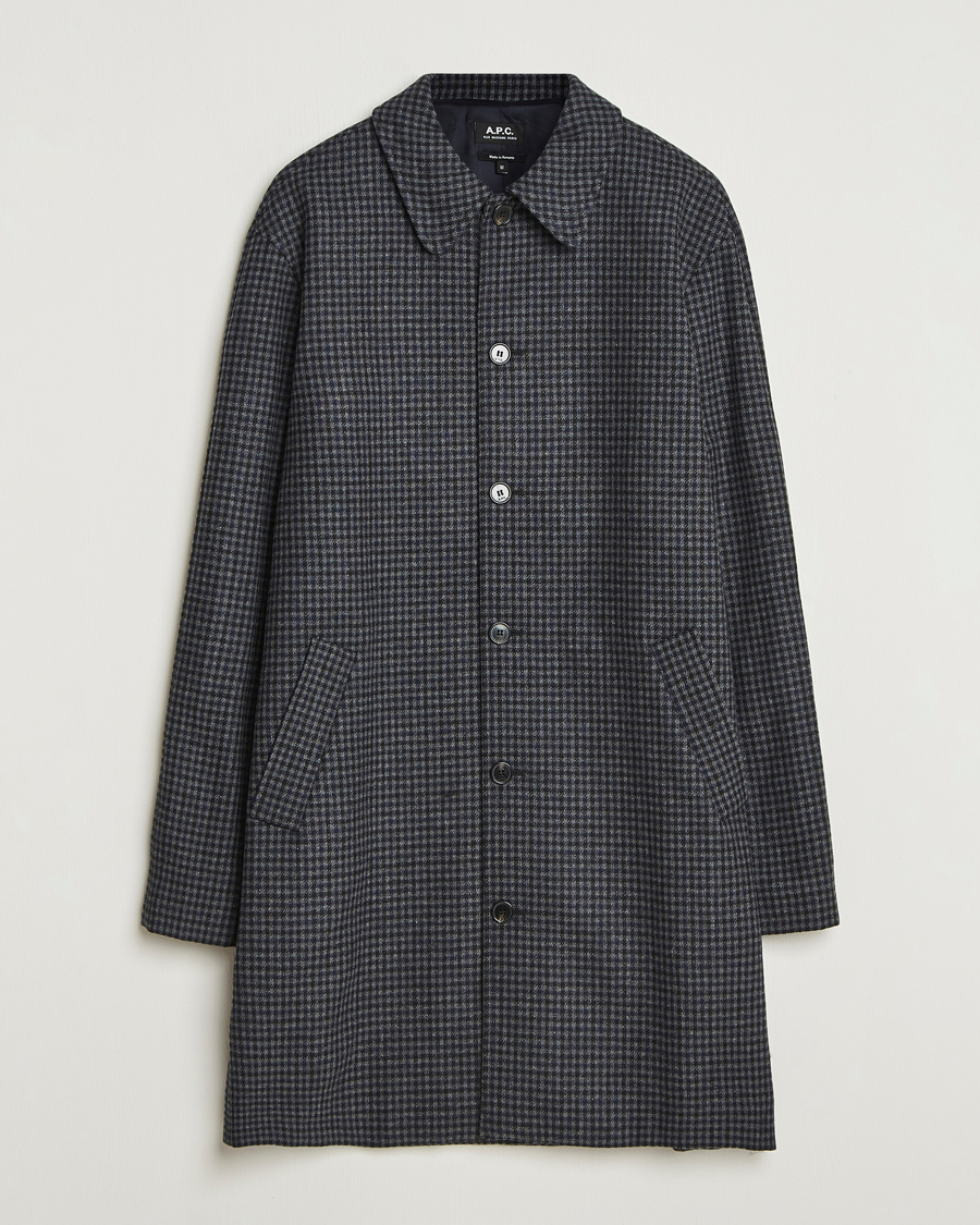 Heren | Jassen | A.P.C. | Paul Wool Houndstooth Coat Anthracite
