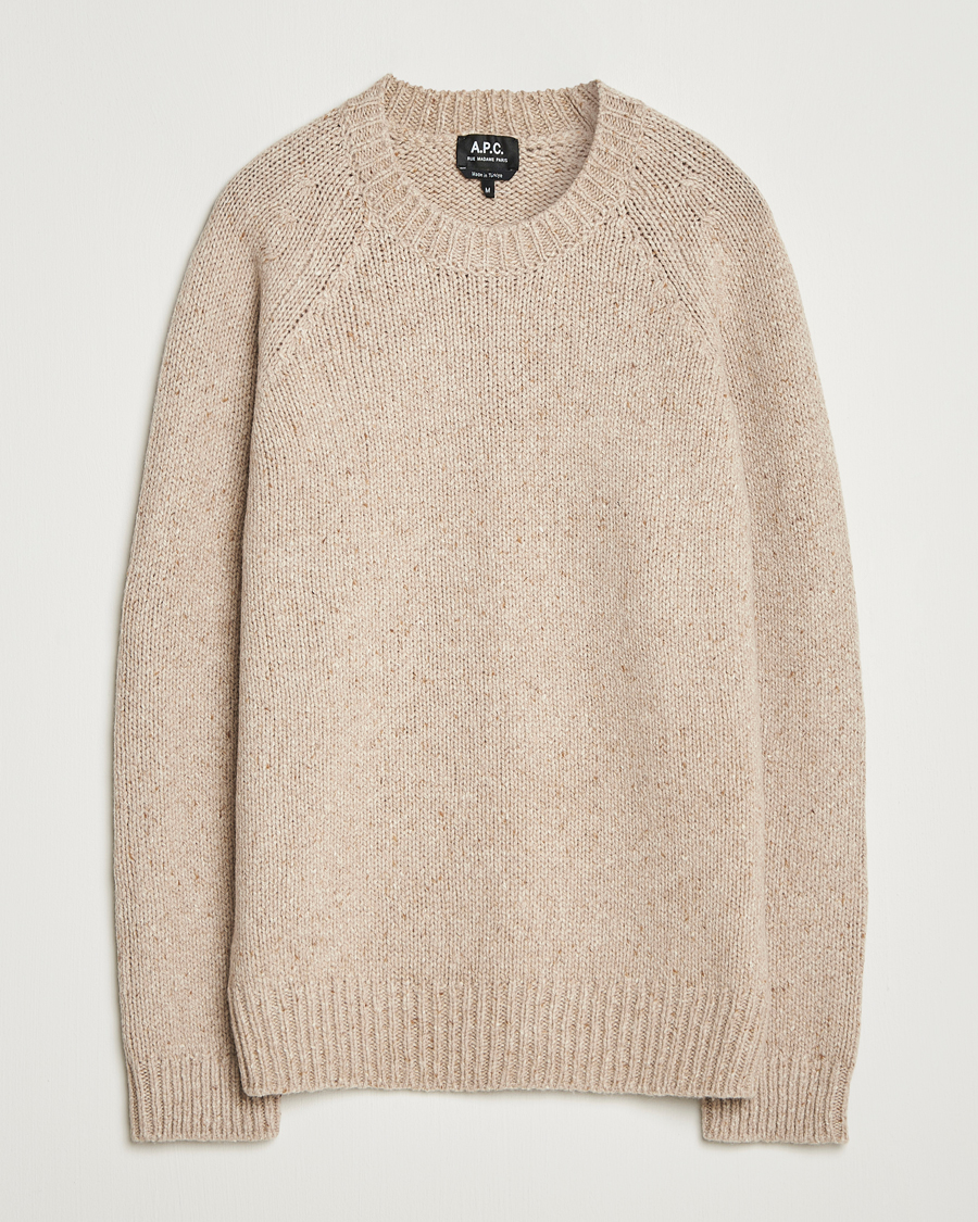 Heren | Truien | A.P.C. | Harris Wool Knitted Sweater Beige