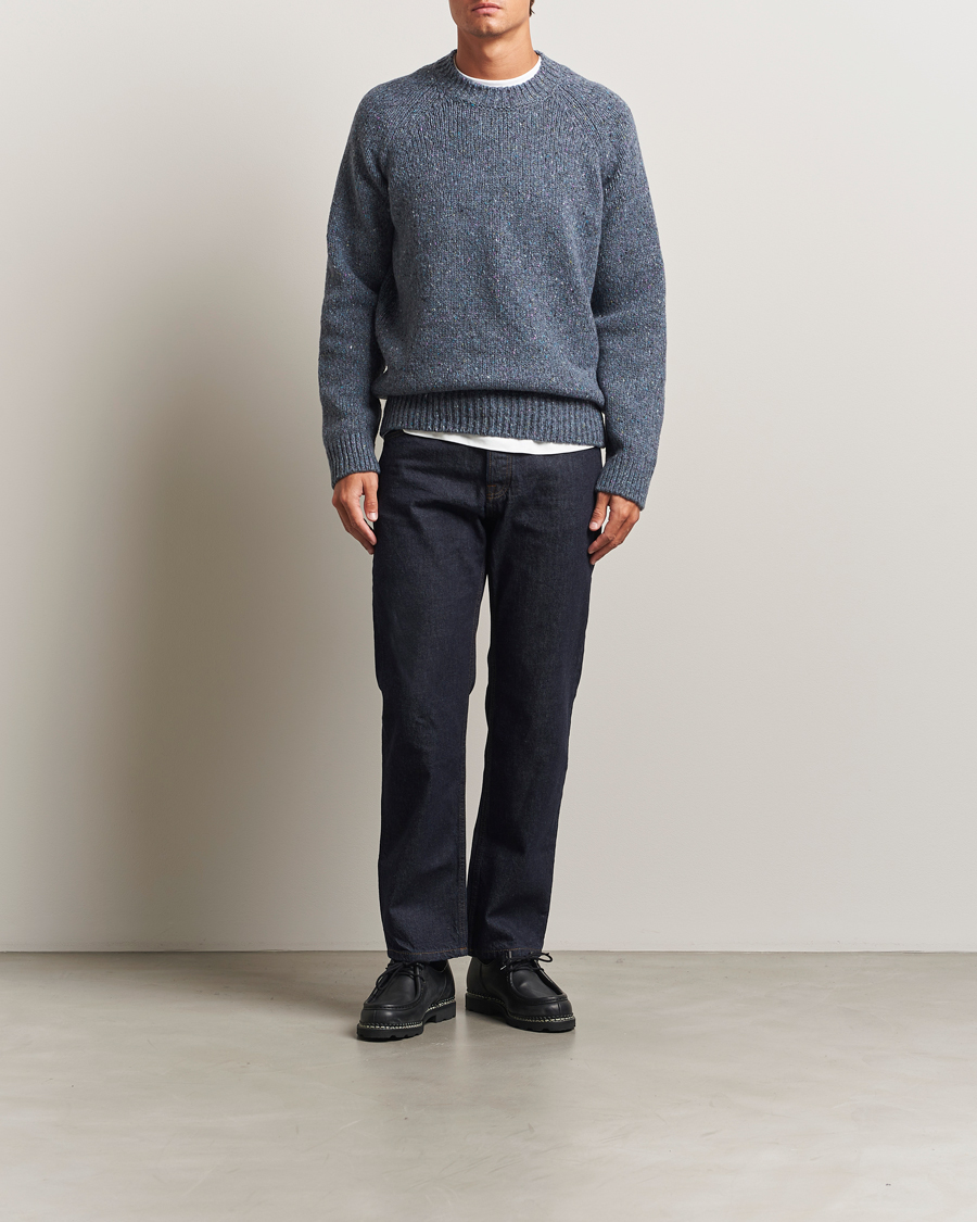 Heren | Truien | A.P.C. | Harris Wool Knitted Sweater Blue Grey