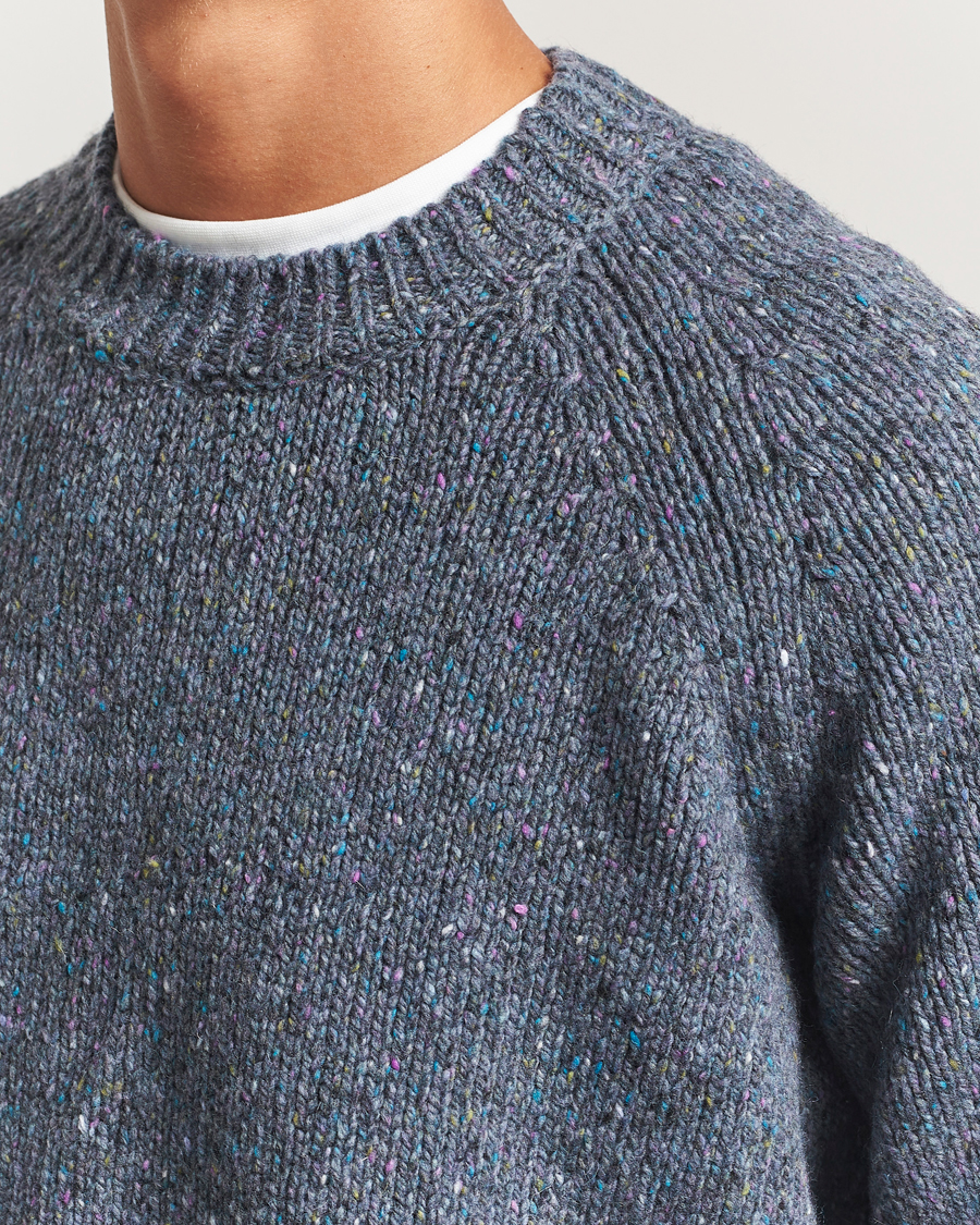 Heren | Truien | A.P.C. | Harris Wool Knitted Sweater Blue Grey