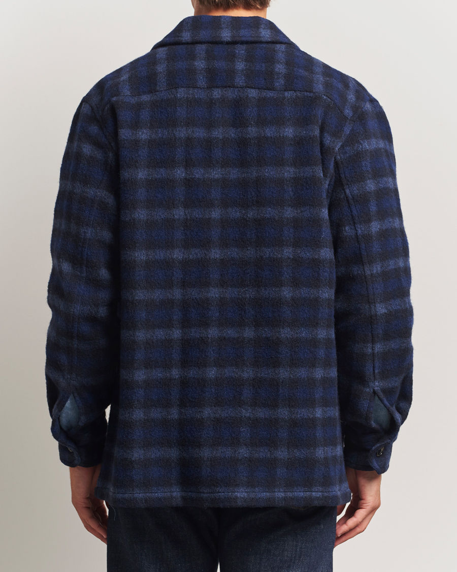 Heren | Jassen | A.P.C. | Stanley Wool Checked Shirt Jacket Dark Navy