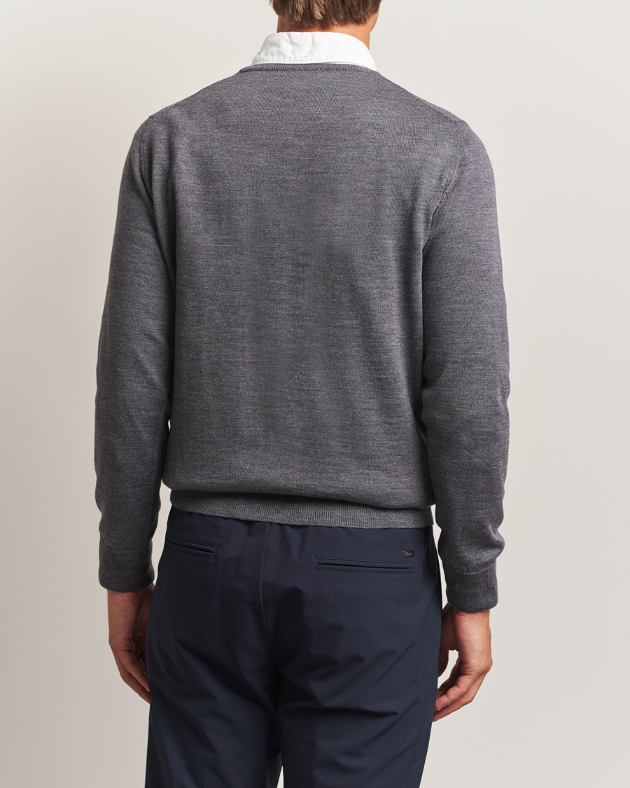 Heren | Truien | Morgano | Extra Fine Merino Wool Crewneck Mid Grey