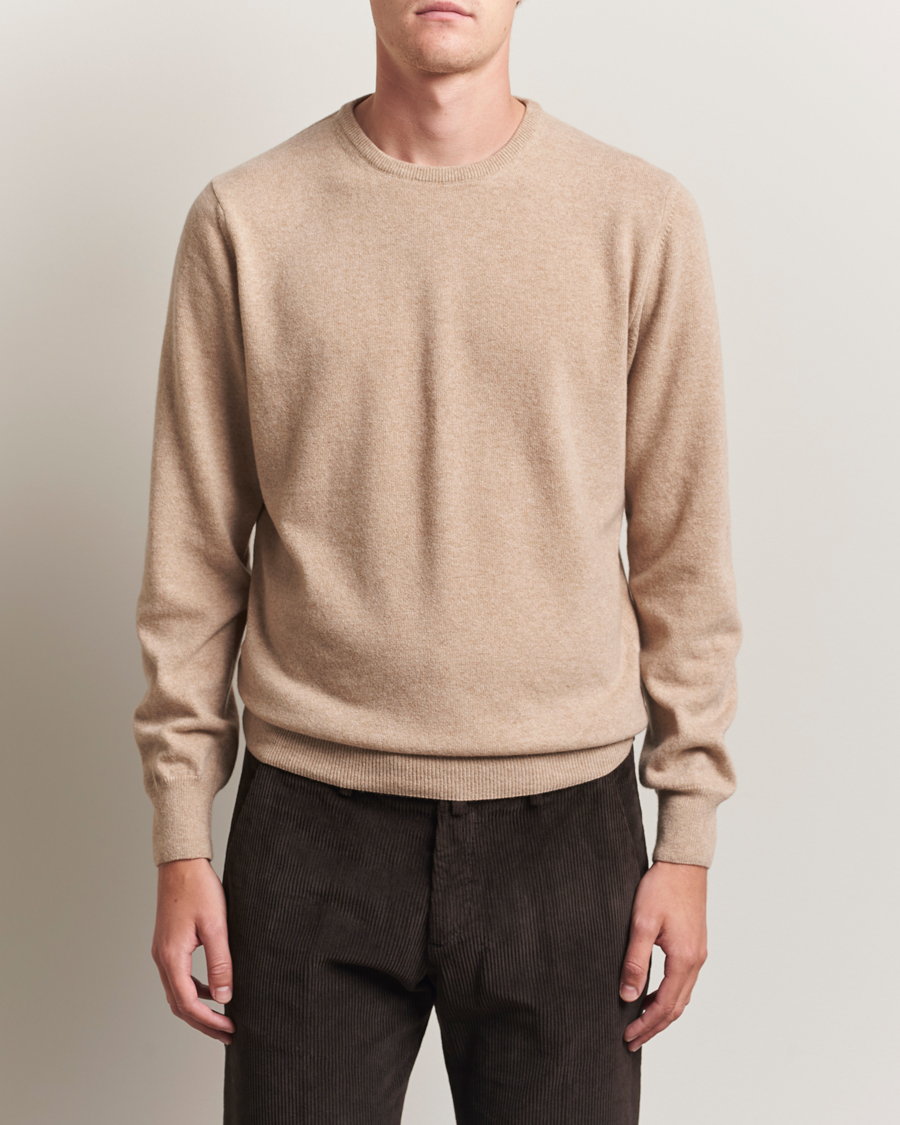 Heren | Truien | Morgano | Wool/Cashmere Crewneck Beige