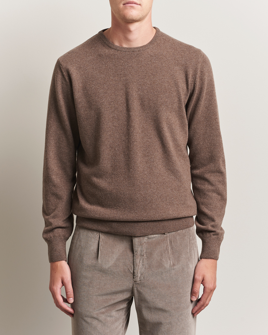 Heren | Truien | Morgano | Wool/Cashmere Crewneck Brown