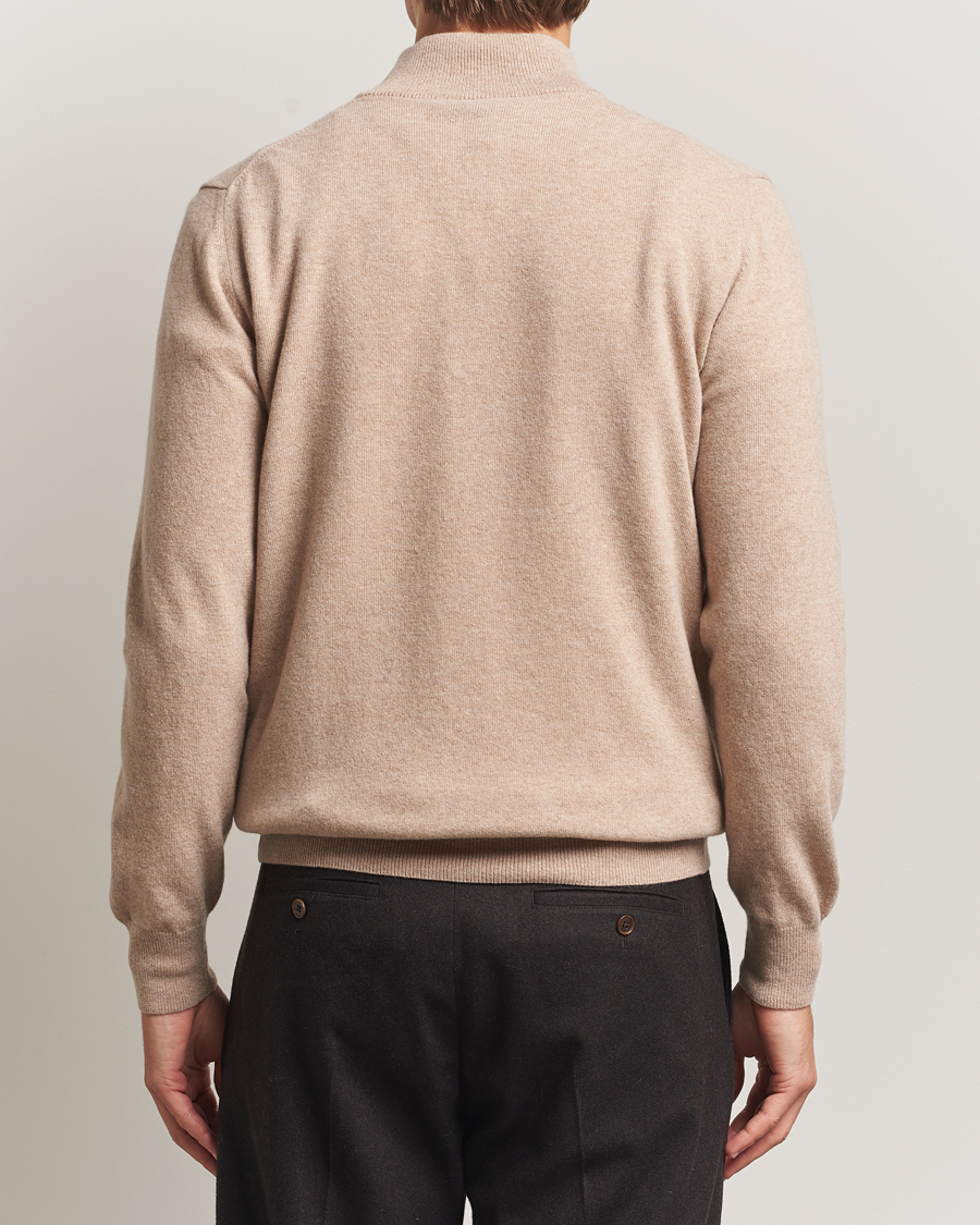 Heren | Truien | Morgano | Wool/Cashmere Half-Zip Beige
