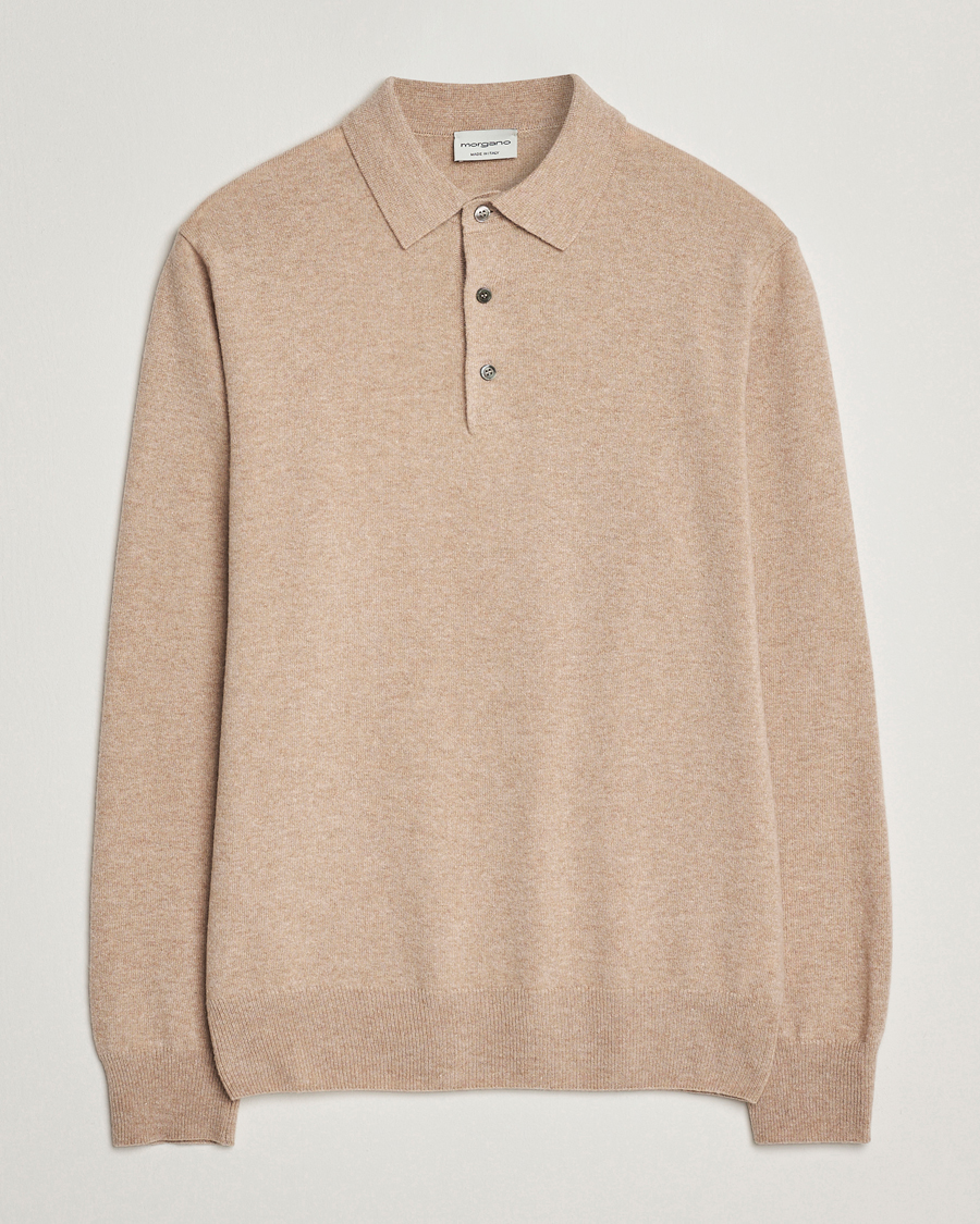 Heren | Truien | Morgano | Wool/Cashmere Polo Beige