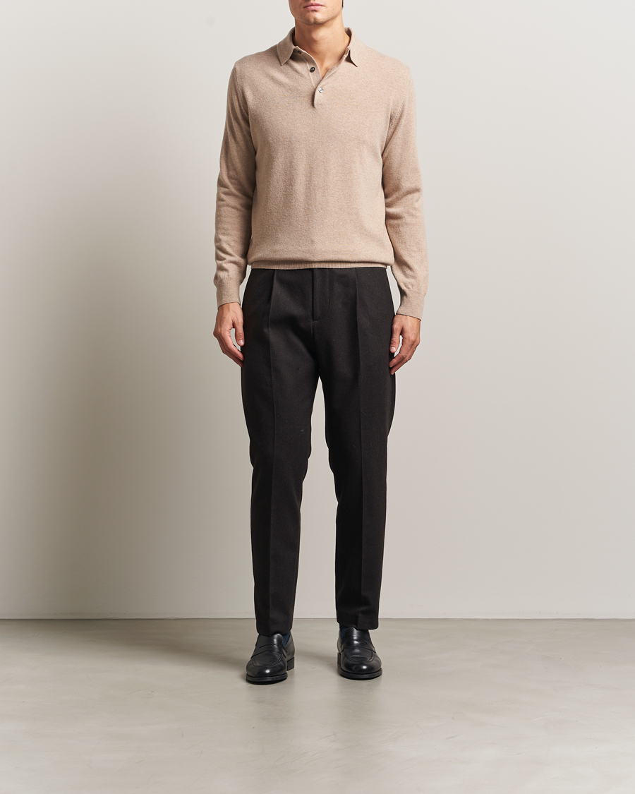 Heren | Truien | Morgano | Wool/Cashmere Polo Beige