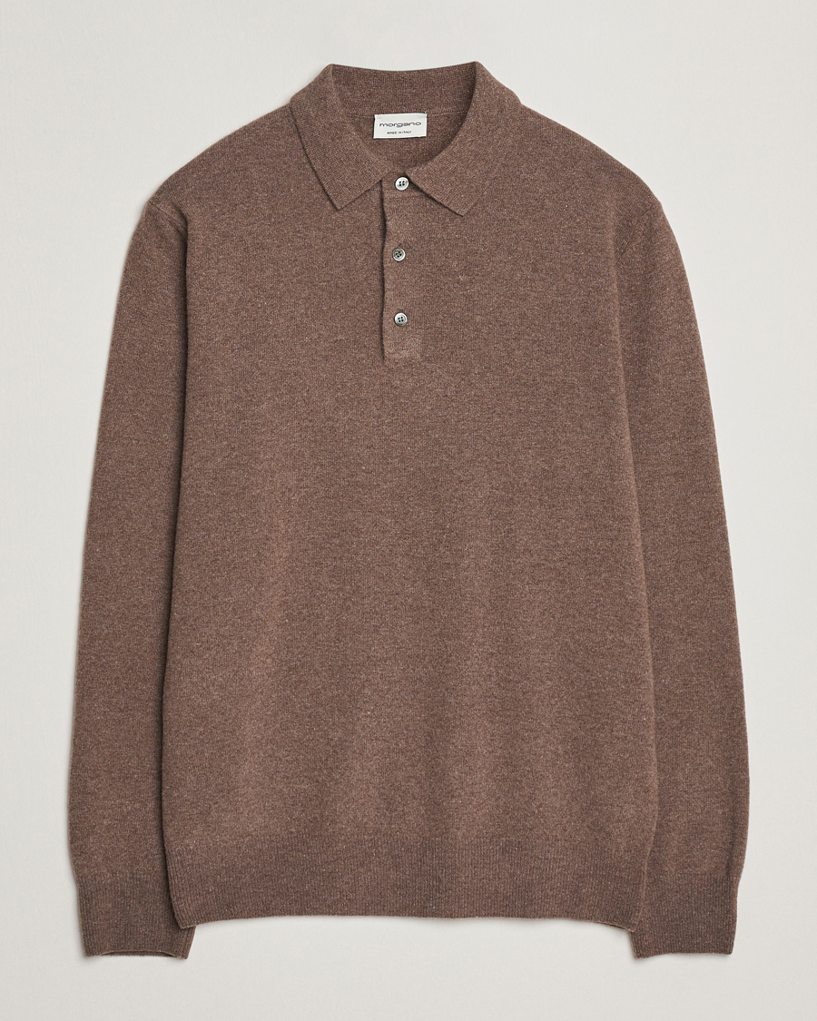 Heren | Truien | Morgano | Wool/Cashmere Polo Brown