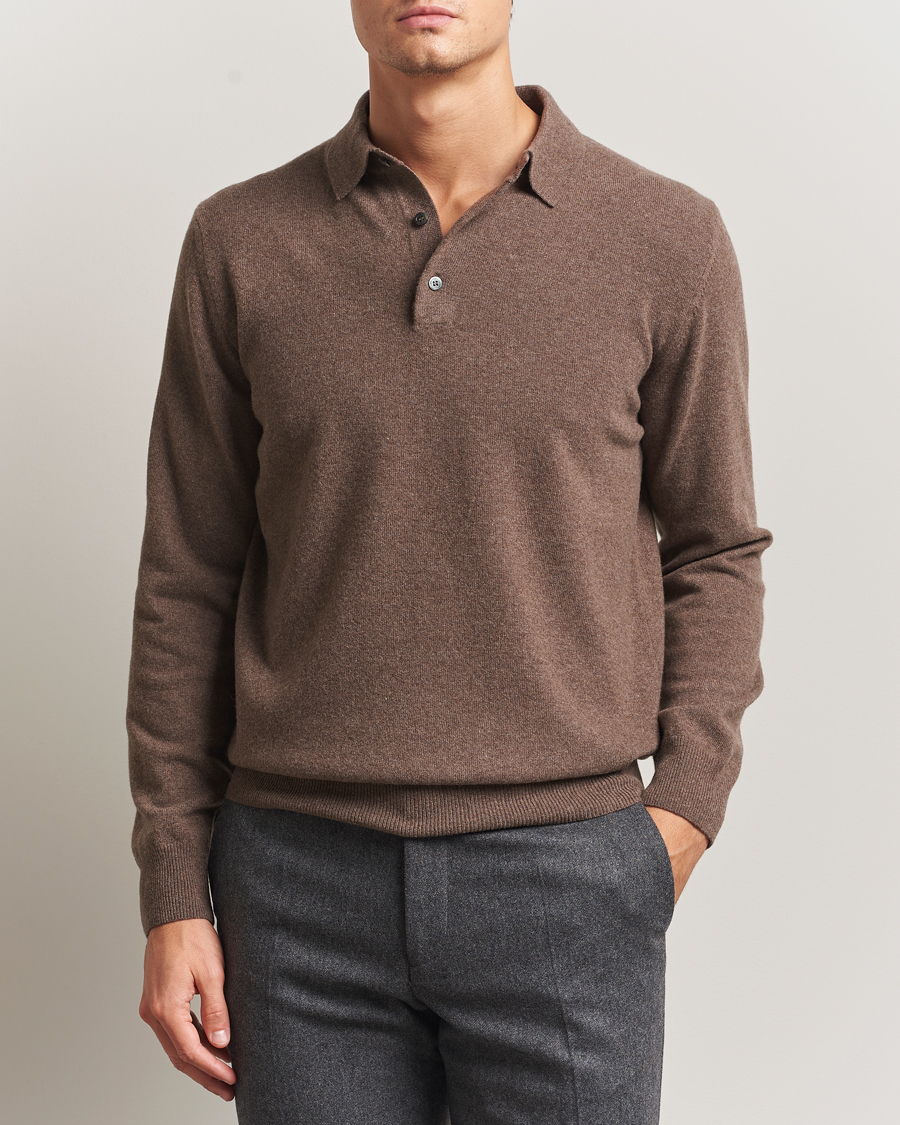 Heren | Truien | Morgano | Wool/Cashmere Polo Brown