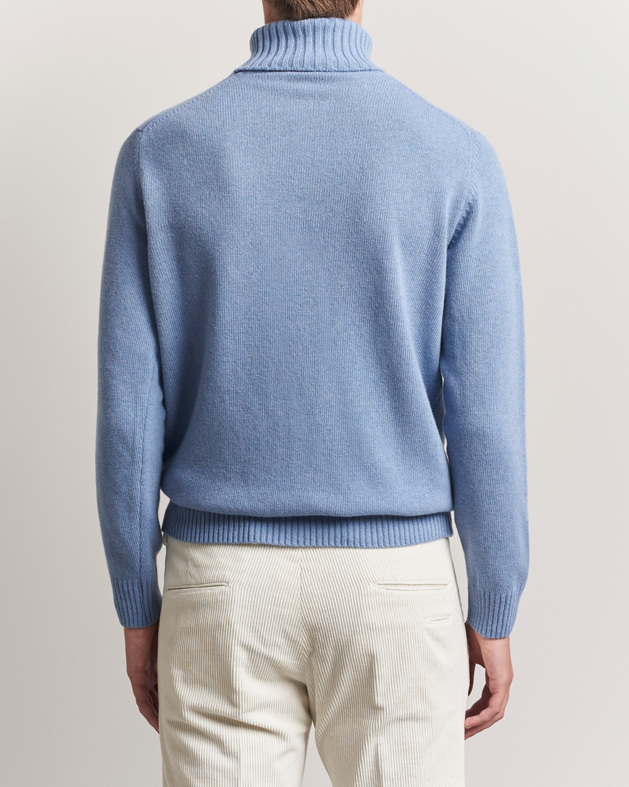 Heren | Truien | Morgano | Wool/Cashmere Heavy Knit Rollneck Light Blue