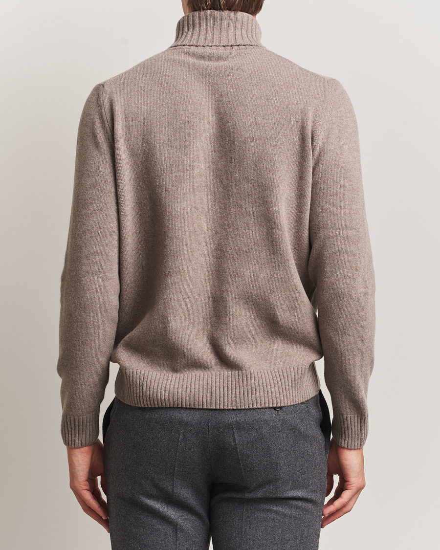 Heren | Truien | Morgano | Wool/Cashmere Heavy Knit Rollneck Light Brown
