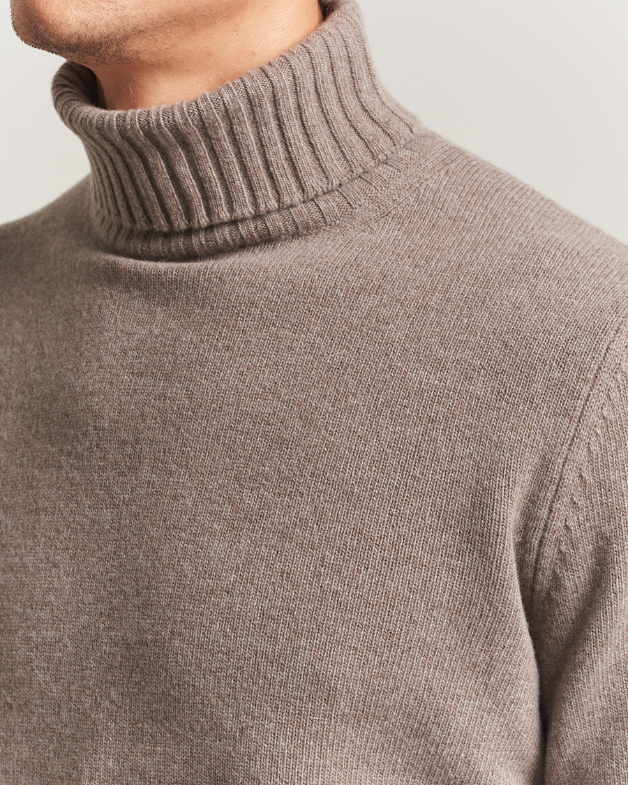 Heren | Truien | Morgano | Wool/Cashmere Heavy Knit Rollneck Light Brown