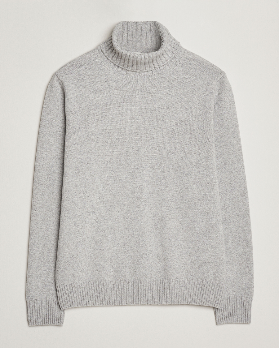 Heren | Truien | Morgano | Wool/Cashmere Heavy Knit Rollneck Light Grey