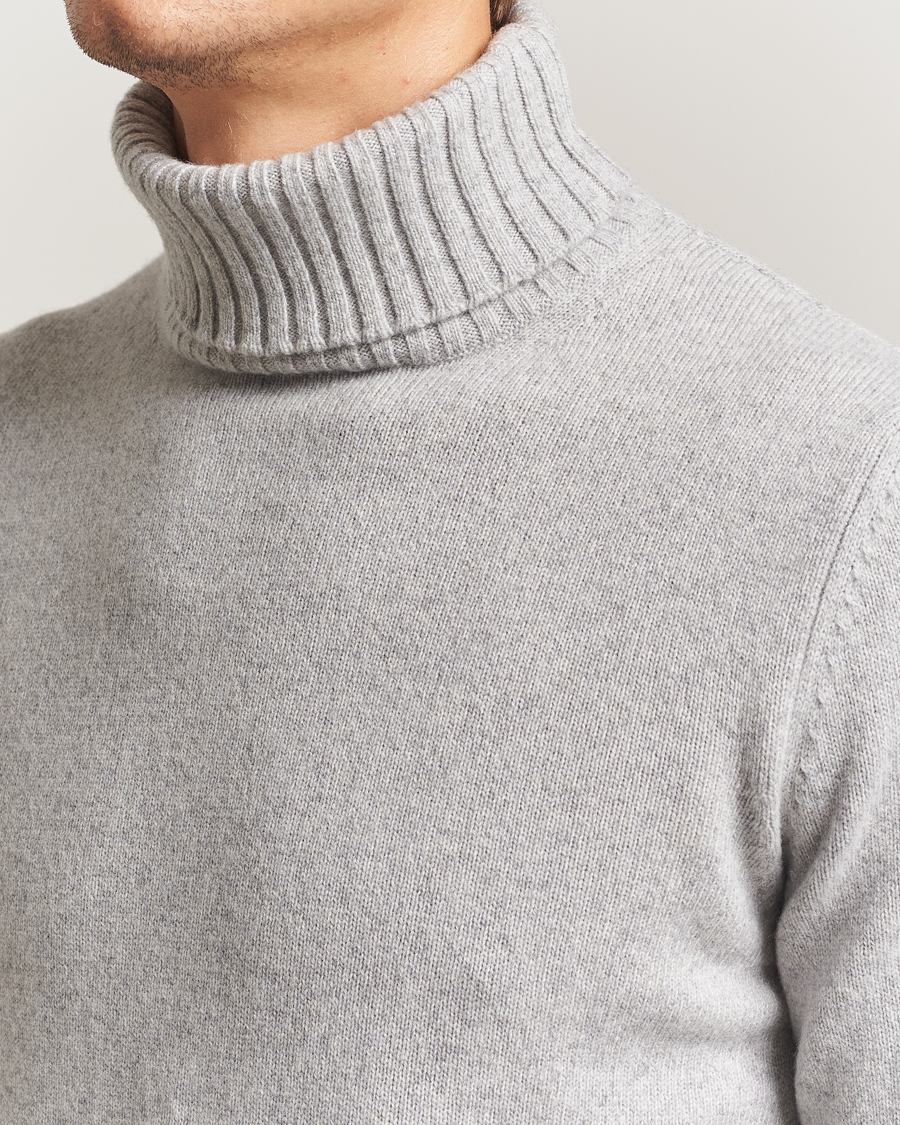 Heren | Truien | Morgano | Wool/Cashmere Heavy Knit Rollneck Light Grey