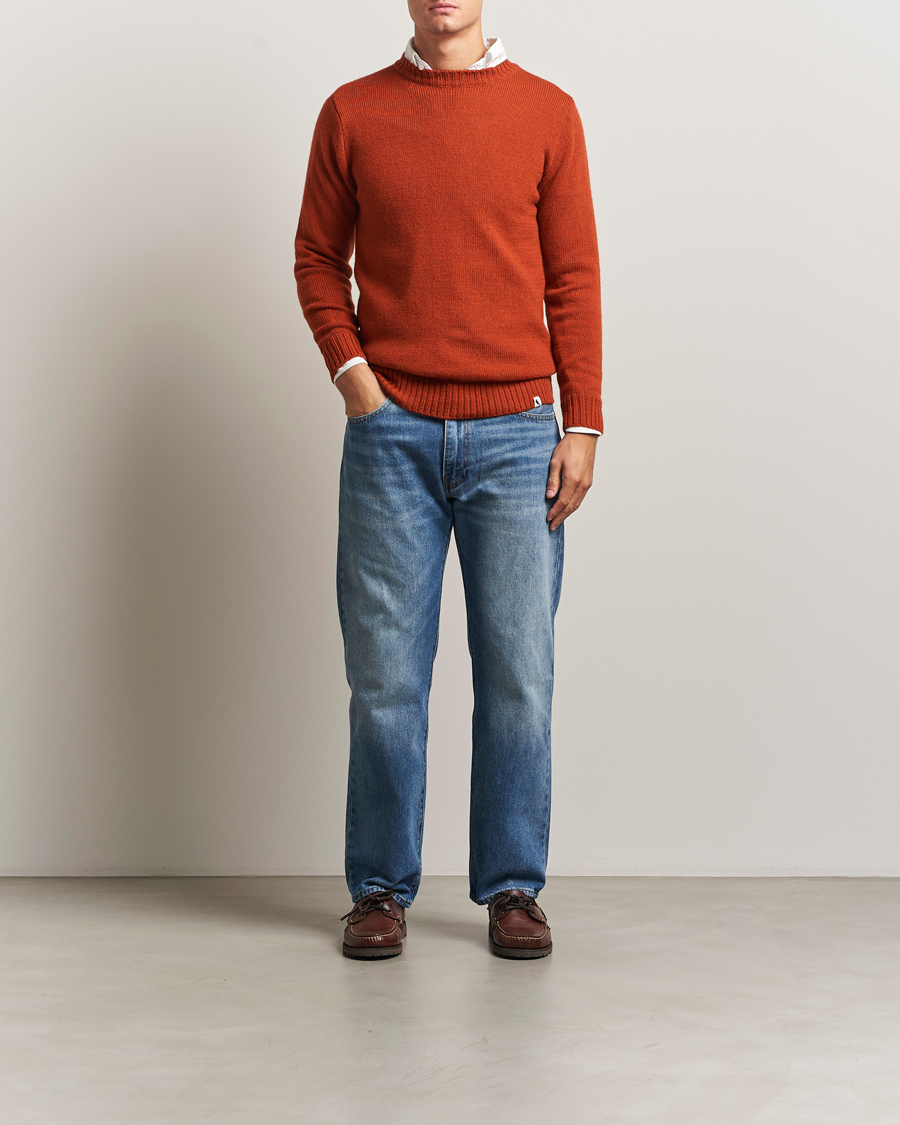 Heren | Truien | Peregrine | Maker's Stitch Merino Crew Orange