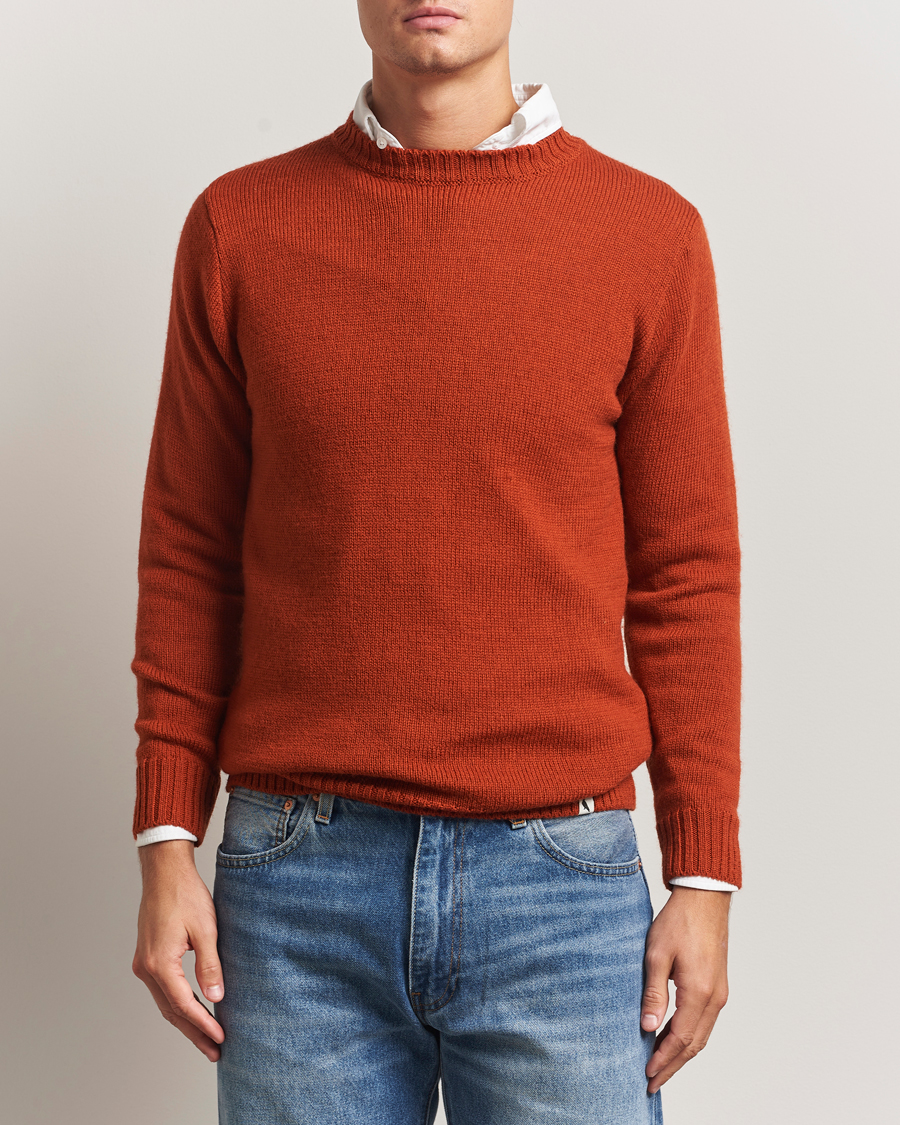 Heren | Truien | Peregrine | Maker's Stitch Merino Crew Orange