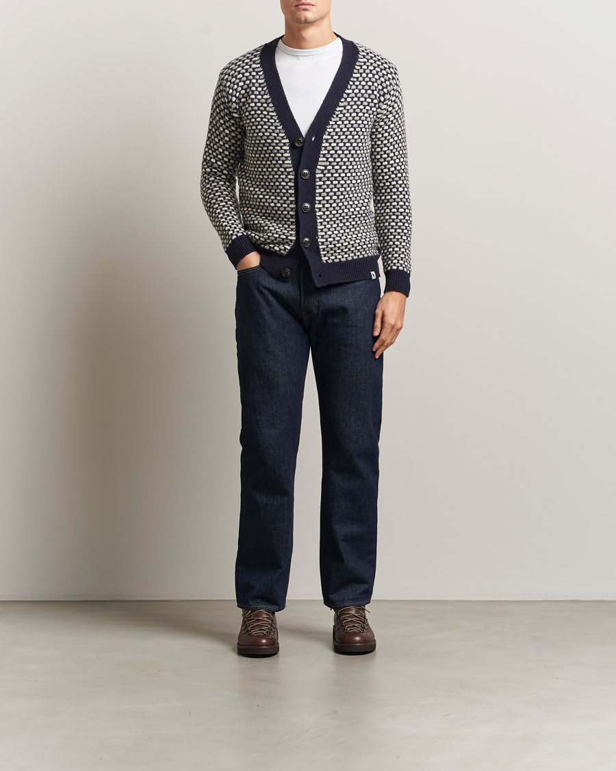Heren | Truien | Peregrine | Network Merino Cardigan Navy