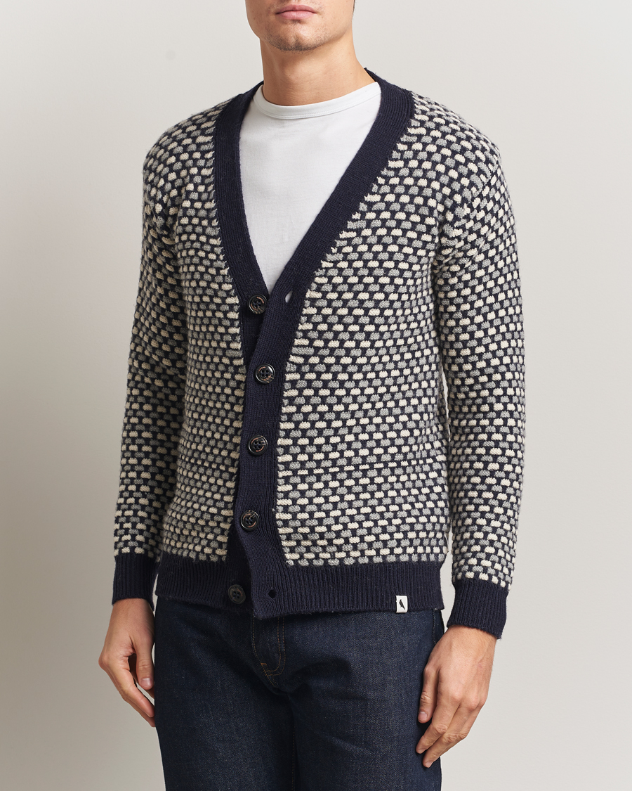 Heren | Truien | Peregrine | Network Merino Cardigan Navy