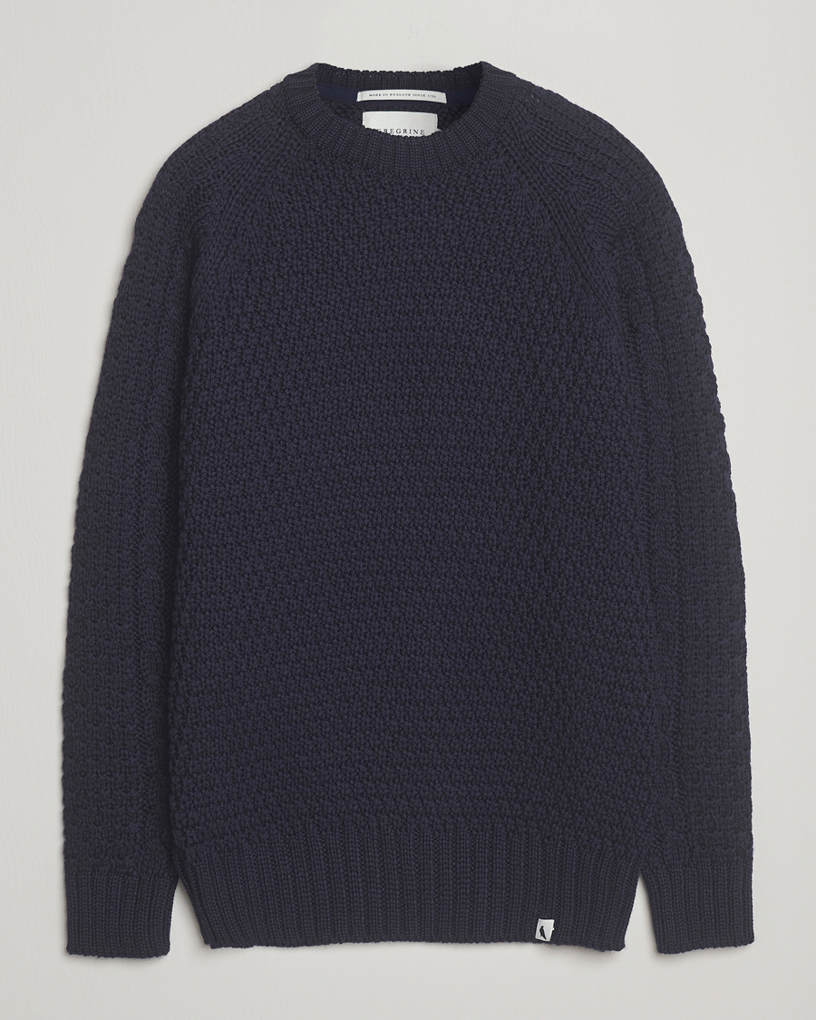 Heren | Truien | Peregrine | Winston Merino Crew Navy