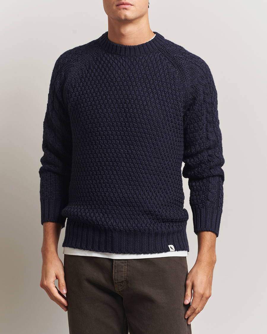 Heren | Truien | Peregrine | Winston Merino Crew Navy