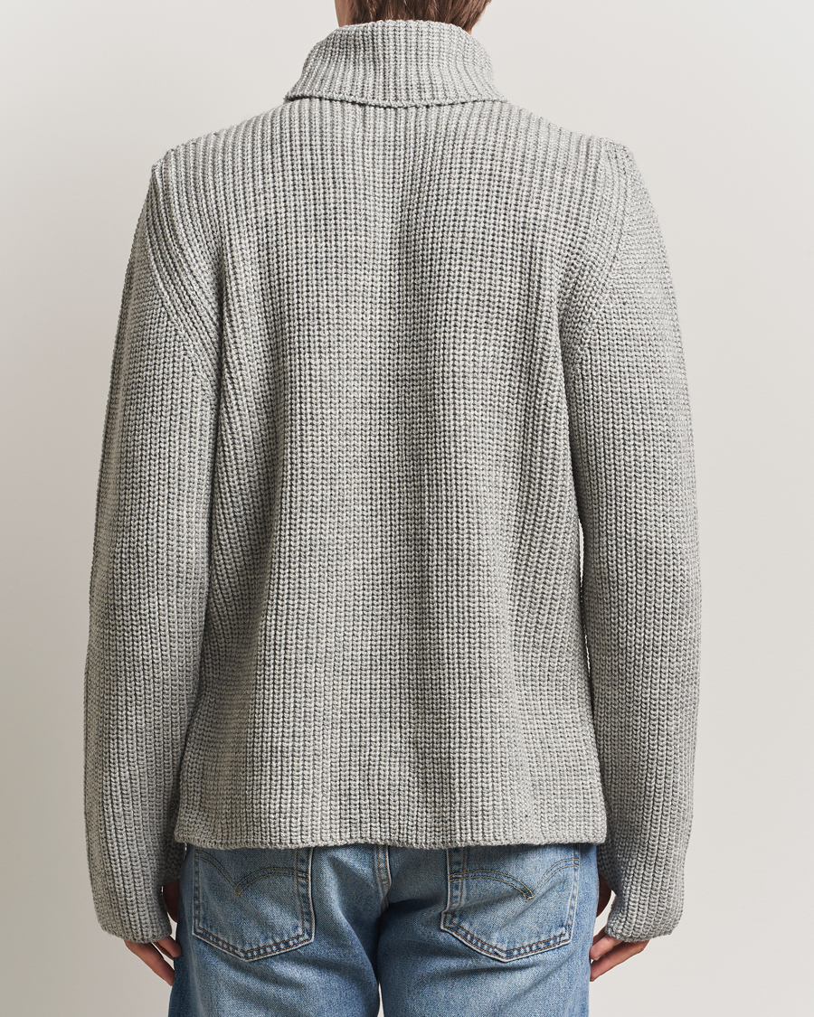 Heren | Truien | Peregrine | Wilkinson Knitted Merino Rollneck Light Grey