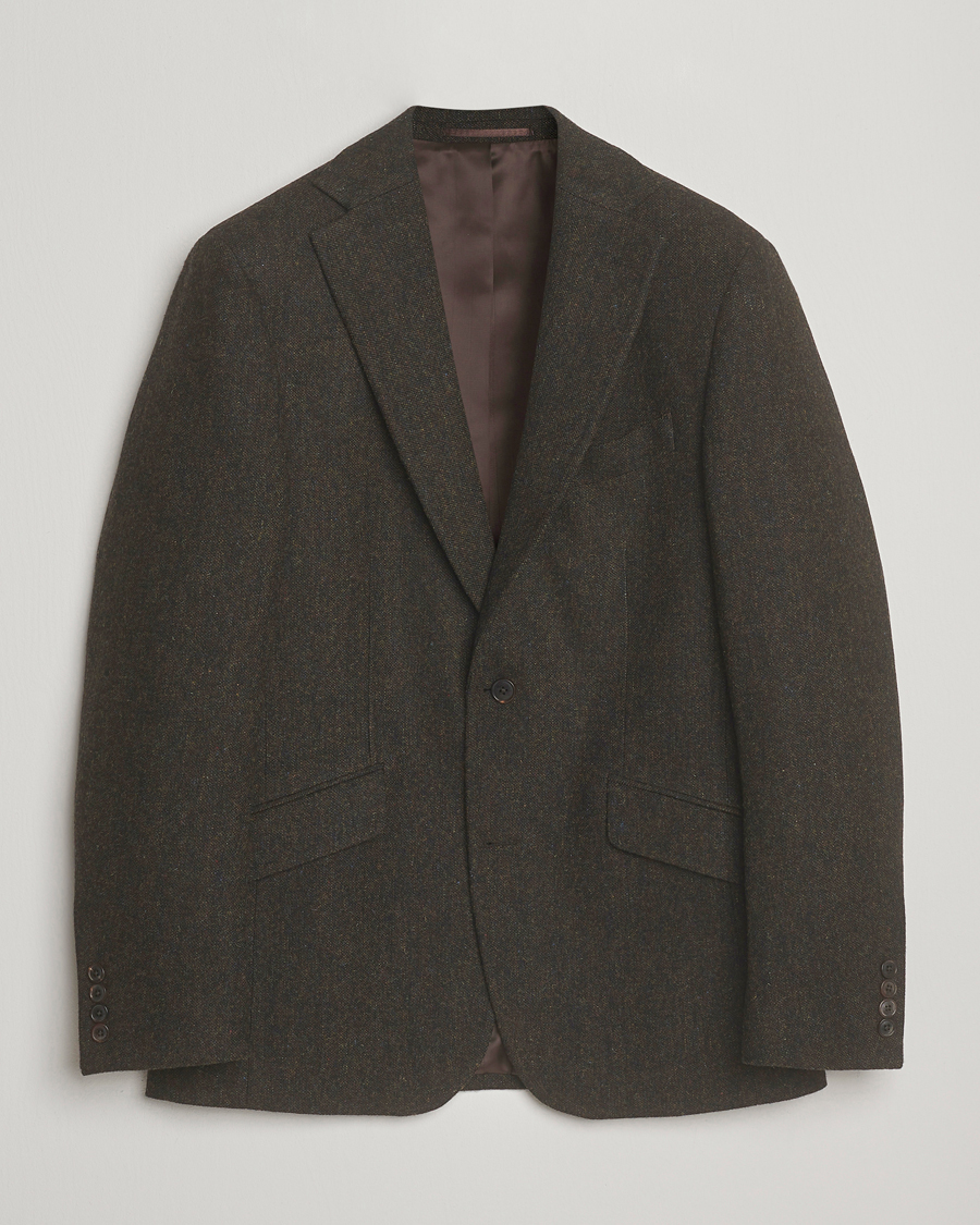 Heren | Blazers | Walker Slater | Edward Shetland Wool Donegal Blazer Dark Brown