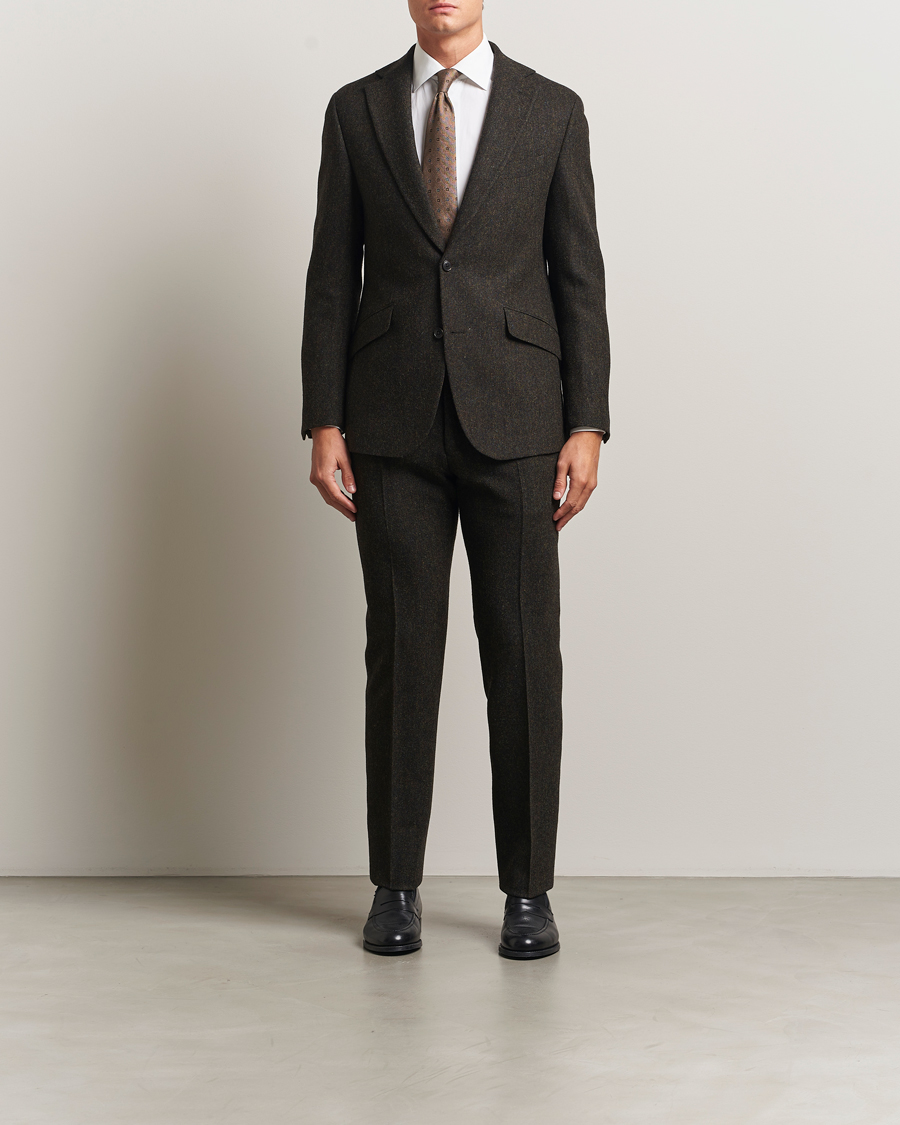 Heren | Blazers | Walker Slater | Edward Shetland Wool Donegal Blazer Dark Brown