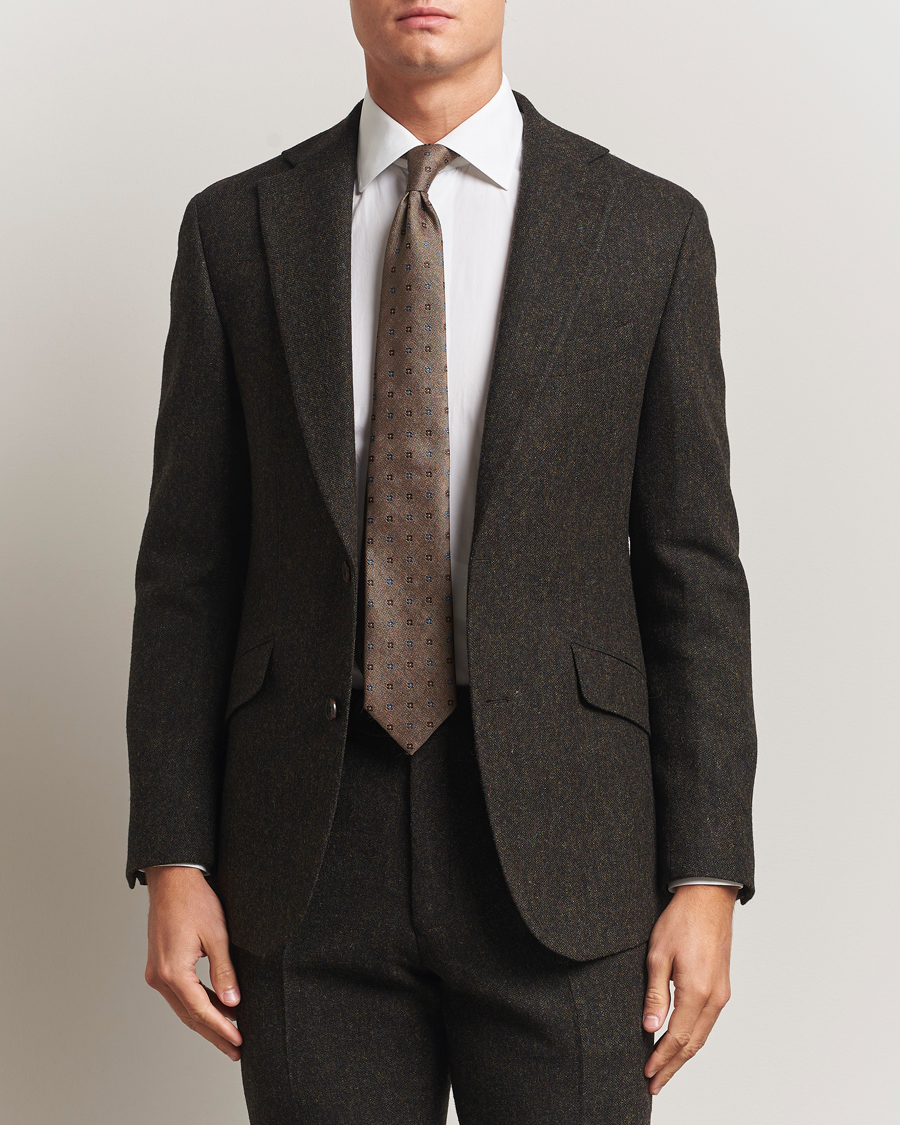 Heren | Blazers | Walker Slater | Edward Shetland Wool Donegal Blazer Dark Brown