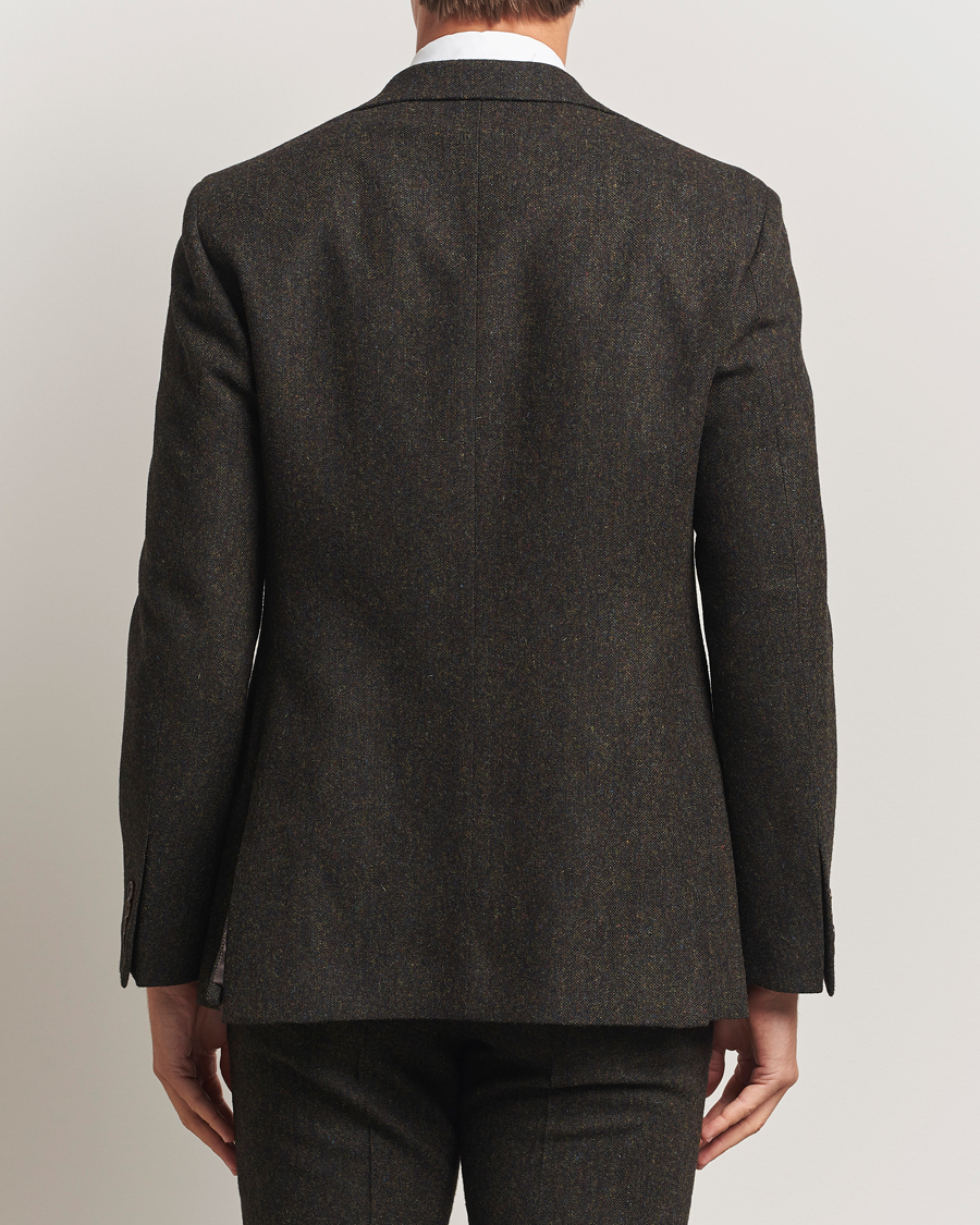 Heren | Blazers | Walker Slater | Edward Shetland Wool Donegal Blazer Dark Brown