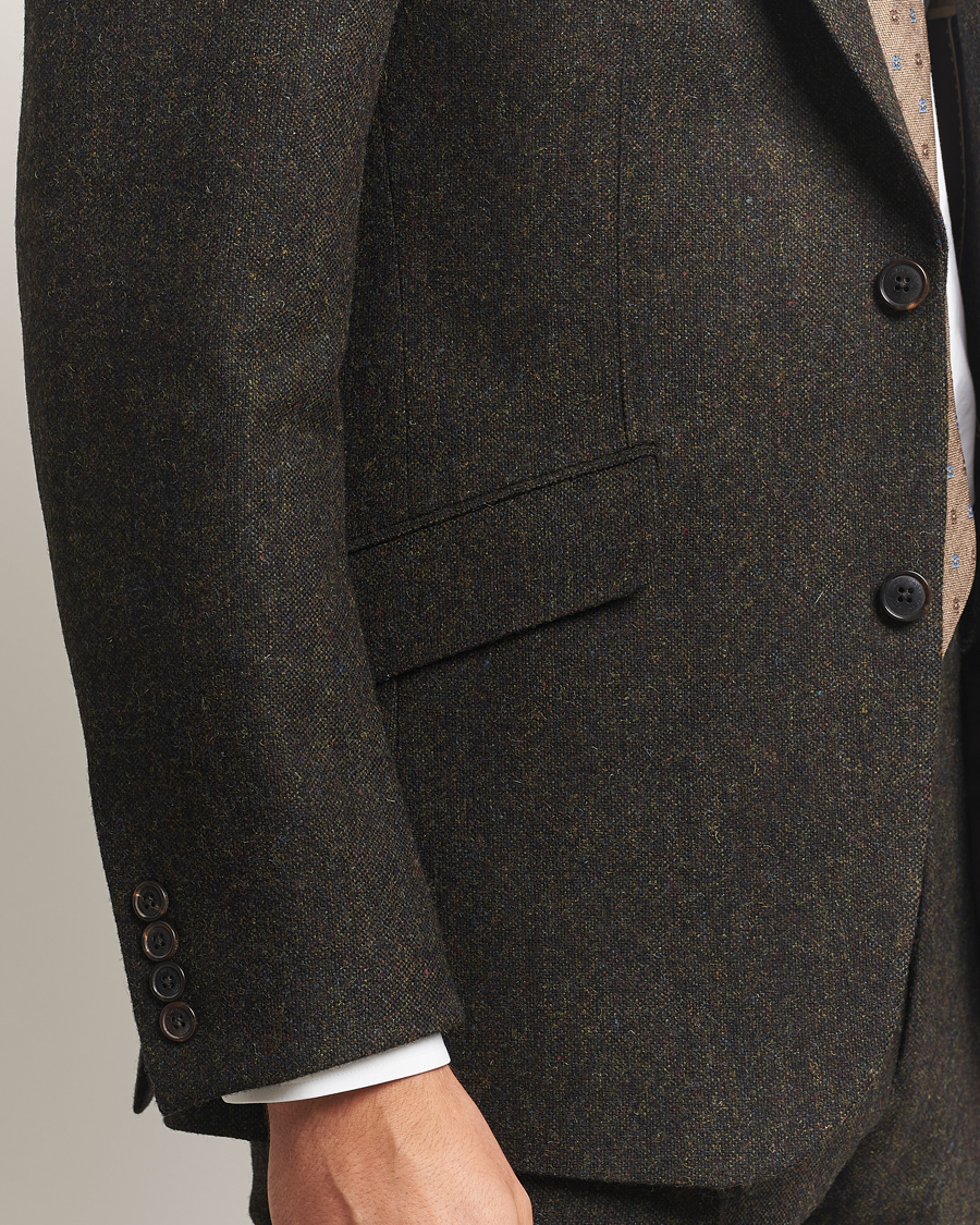 Heren | Blazers | Walker Slater | Edward Shetland Wool Donegal Blazer Dark Brown