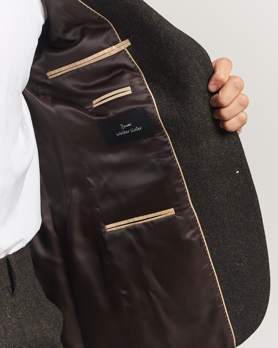 Heren | Blazers | Walker Slater | Edward Shetland Wool Donegal Blazer Dark Brown