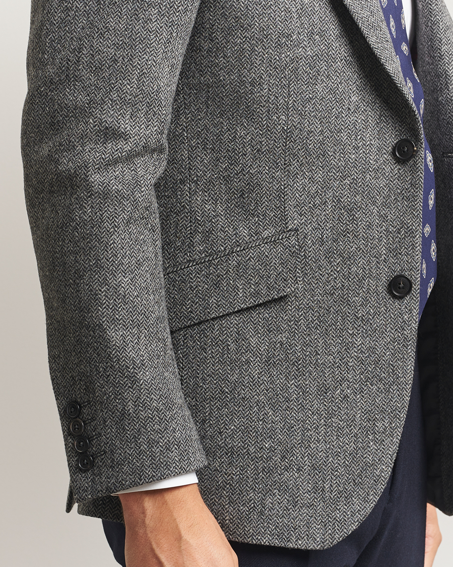 Heren | Blazers | Walker Slater | Edward Lambswool Herringbone Blazer Dark Grey