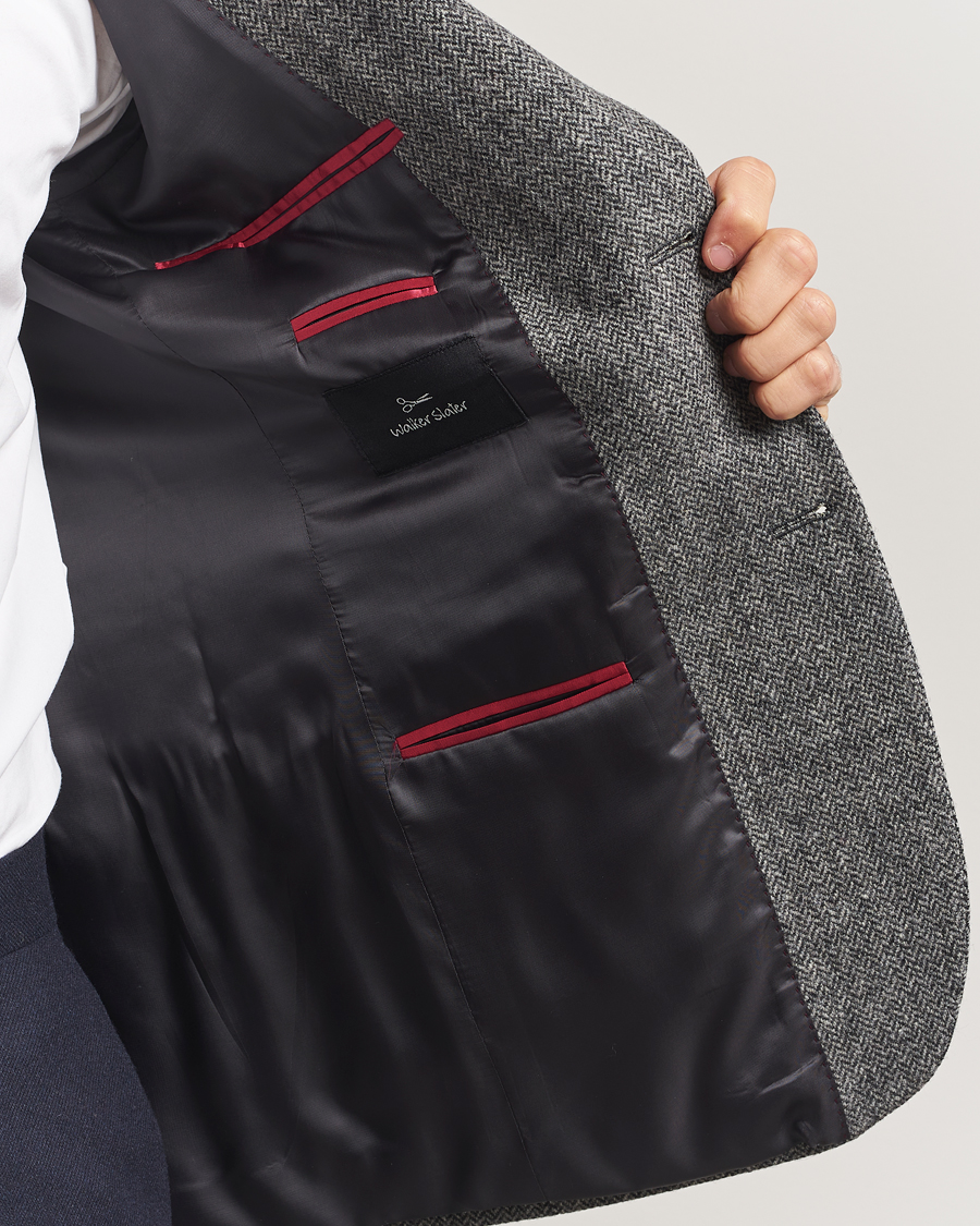 Heren | Blazers | Walker Slater | Edward Lambswool Herringbone Blazer Dark Grey