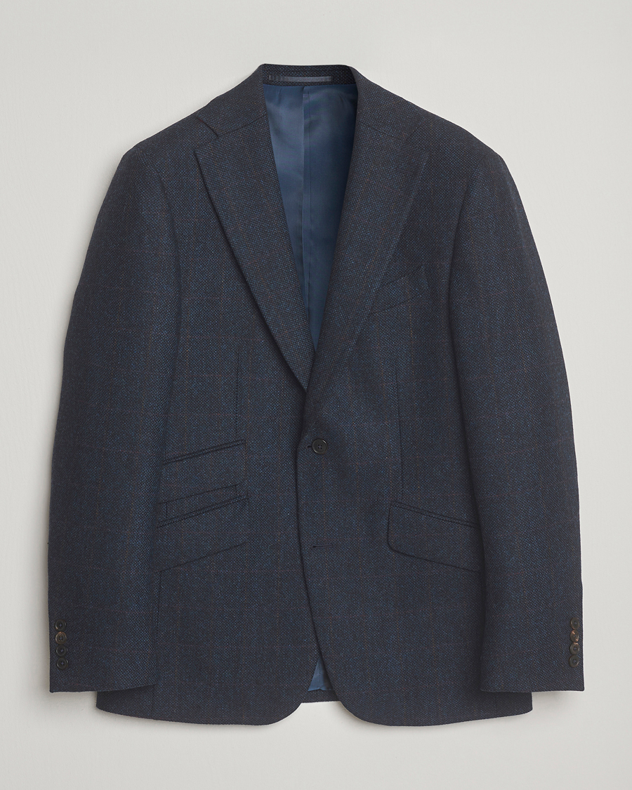 Heren | Blazers | Walker Slater | Edward Lambswool Windowpane Blazer Navy